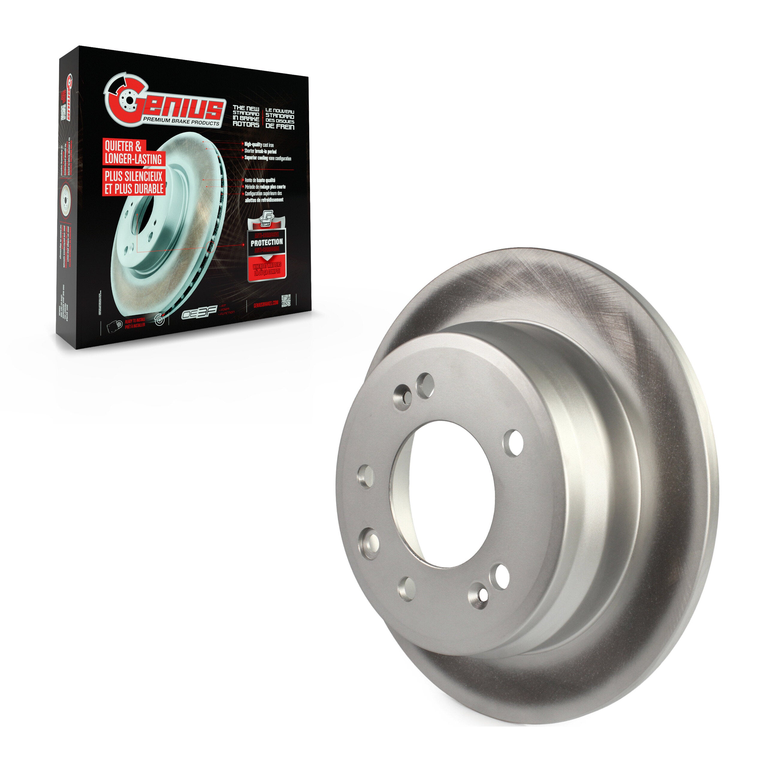 Genius GCR-980896 Disc Brake Rotor for 2009-2016 Hyundai Elantra, Kia Sportage, Hyundai Tucson - Rear