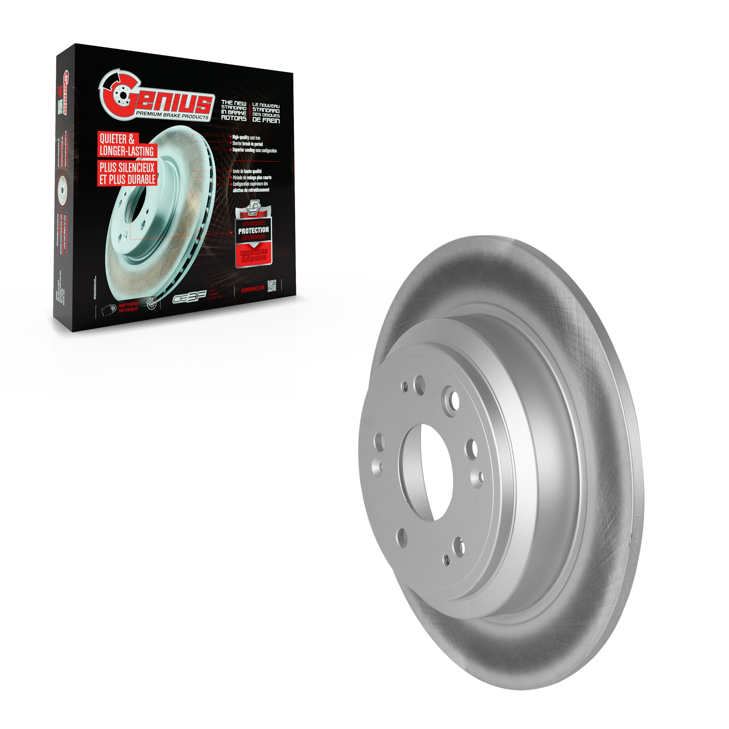 Genius GCR-980901 Disc Brake Rotor for 2010-2015 Honda Crosstour, Honda Accord Crosstour - Rear