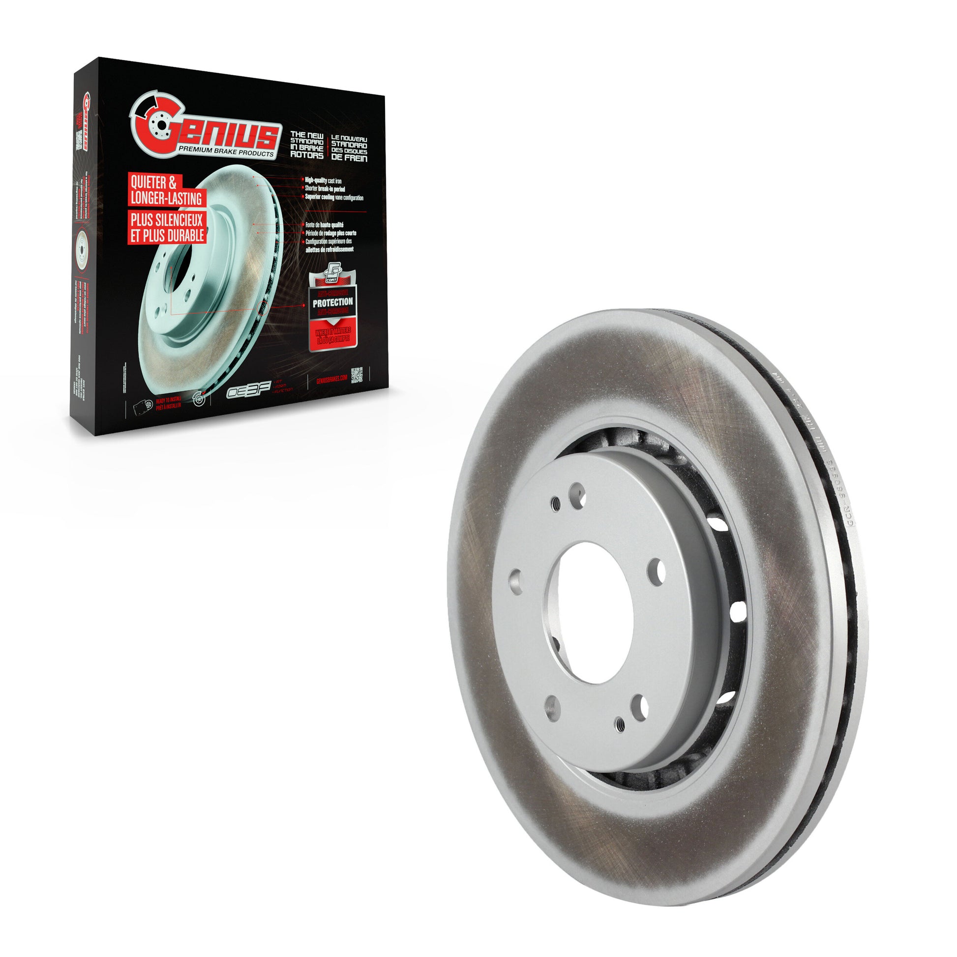 Genius GCR-980933 Disc Brake Rotor for 2009-2015 Mitsubishi Lancer - Front