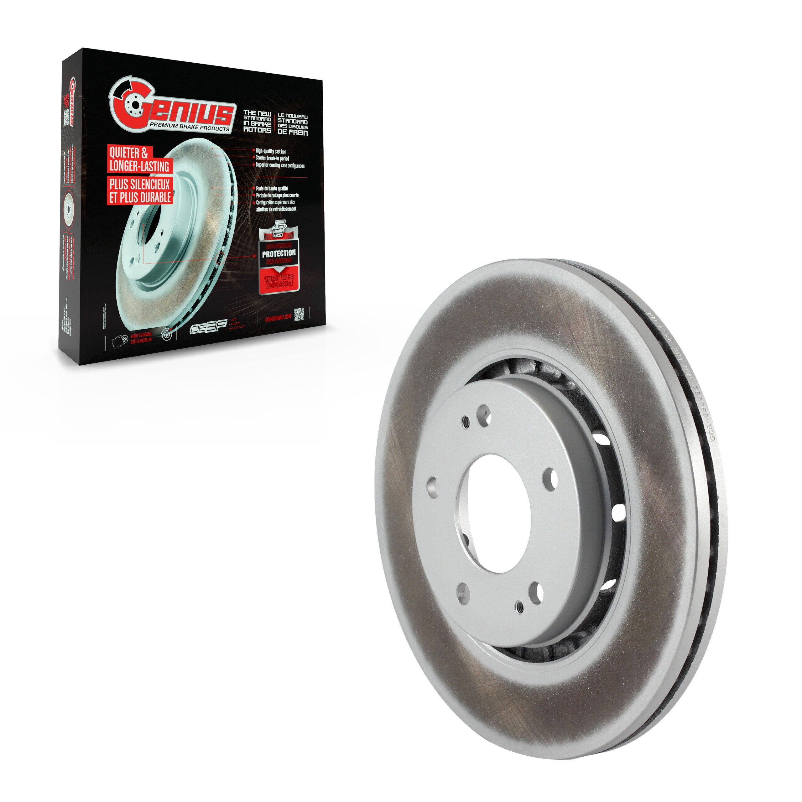 Genius GCR-980933 Disc Brake Rotor for 2009-2015 Mitsubishi Lancer - Front