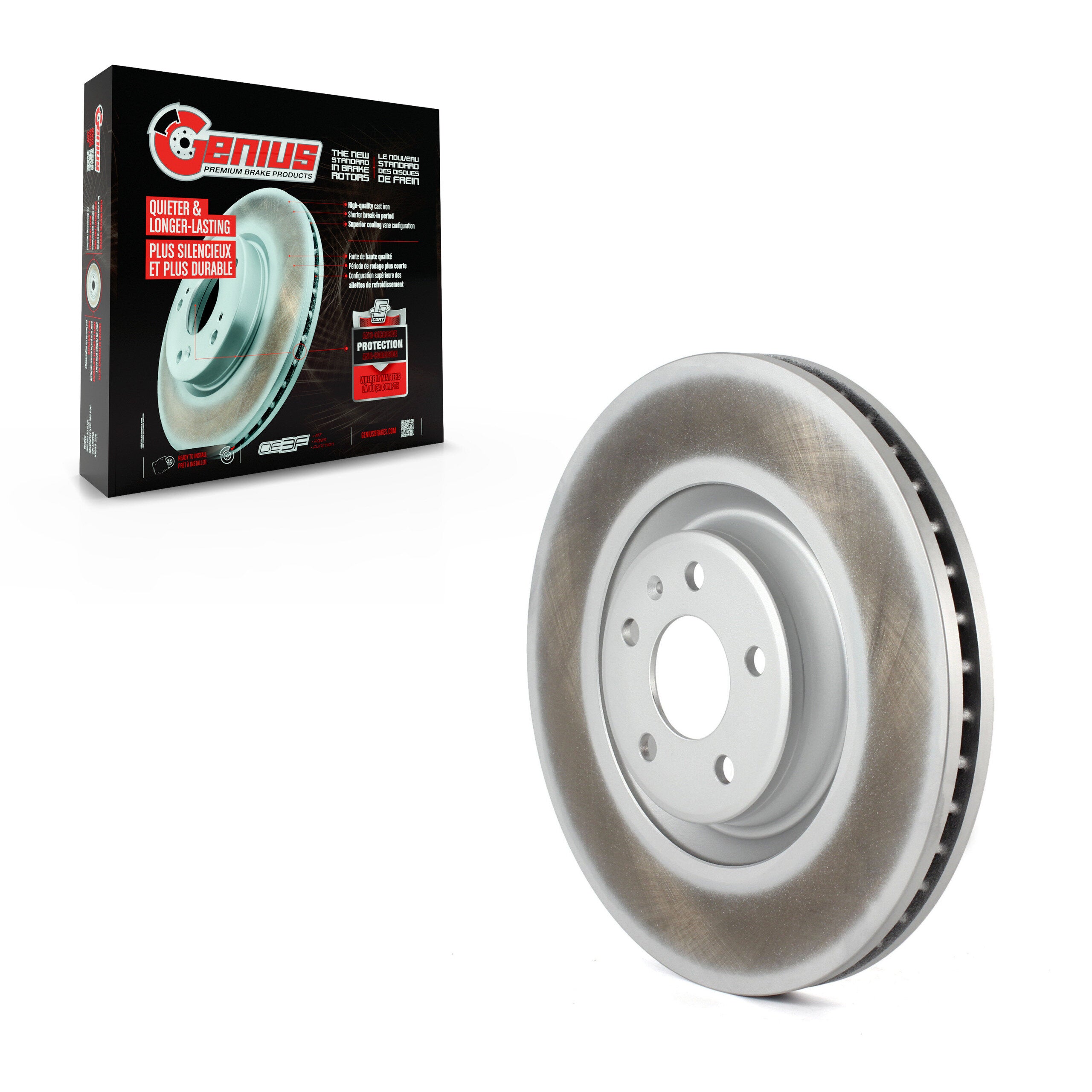 Genius GCR-980939 Disc Brake Rotor for 2012-2018 Audi A8 Quattro, Audi A6, Audi A6 Quattro - Front