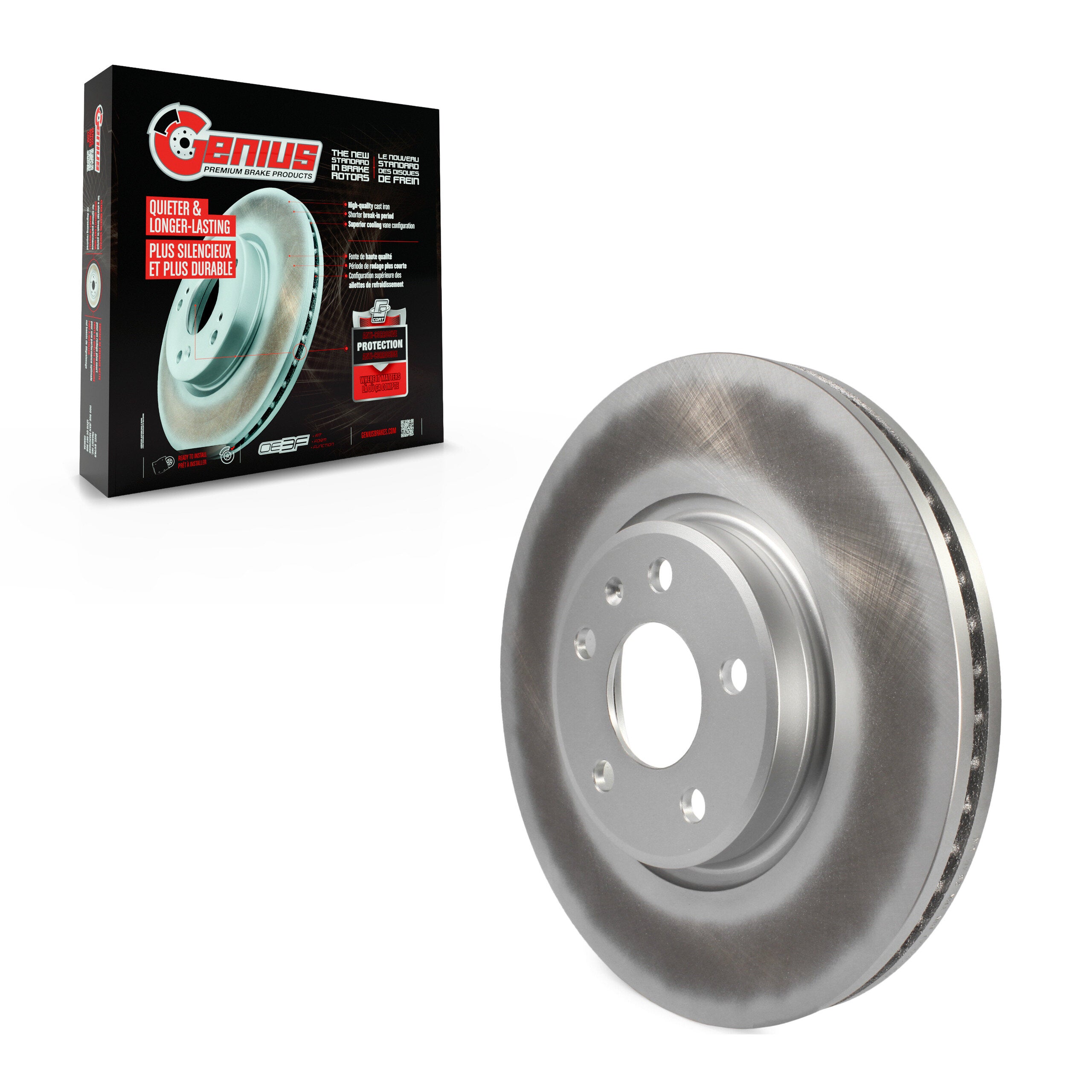 Genius GCR-980941 Disc Brake Rotor for 2011-2017 Audi Q5, Audi A4 Quattro, Audi A5 - Front