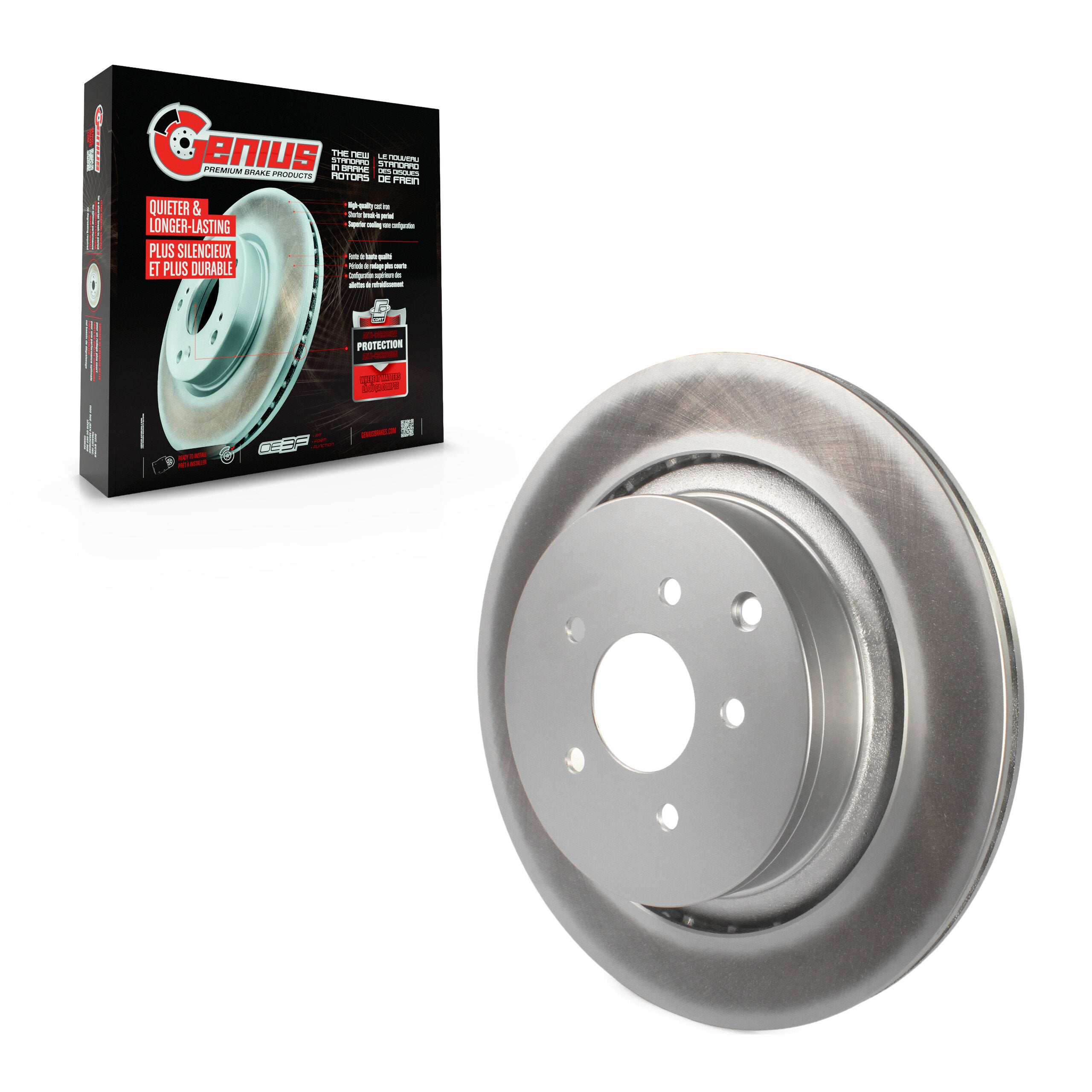 Genius GCR-980951 Disc Brake Rotor for 2009-2024 INFINITI Q60, INFINITI Q70L, INFINITI Q50 - Rear