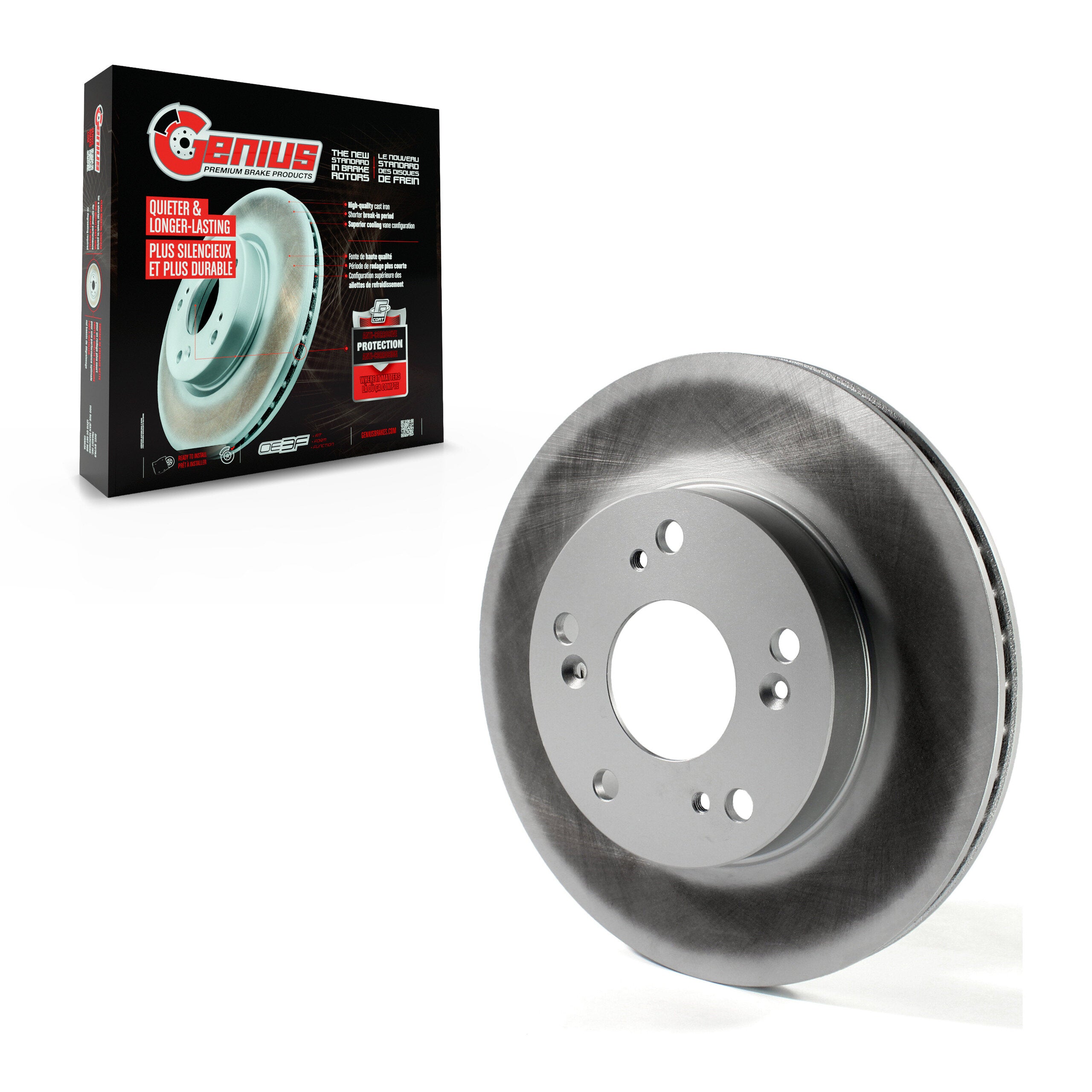 Genius GCR-980952 Disc Brake Rotor for 2012-2015 Honda Civic, Acura ILX - Front