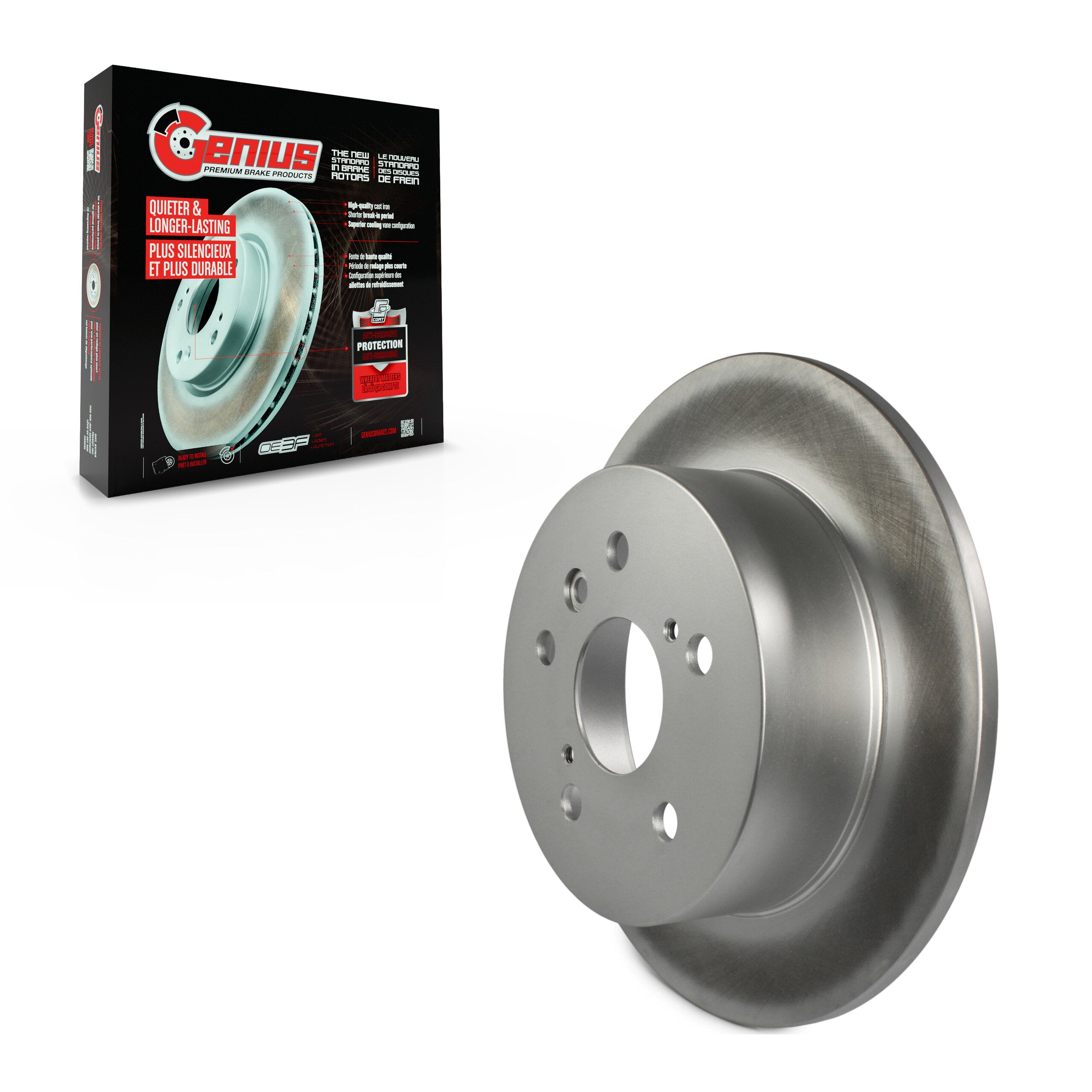 Genius GCR-980972 Disc Brake Rotor for 2012-2018 Lexus ES300h, Lexus ES350, Toyota Avalon - Rear