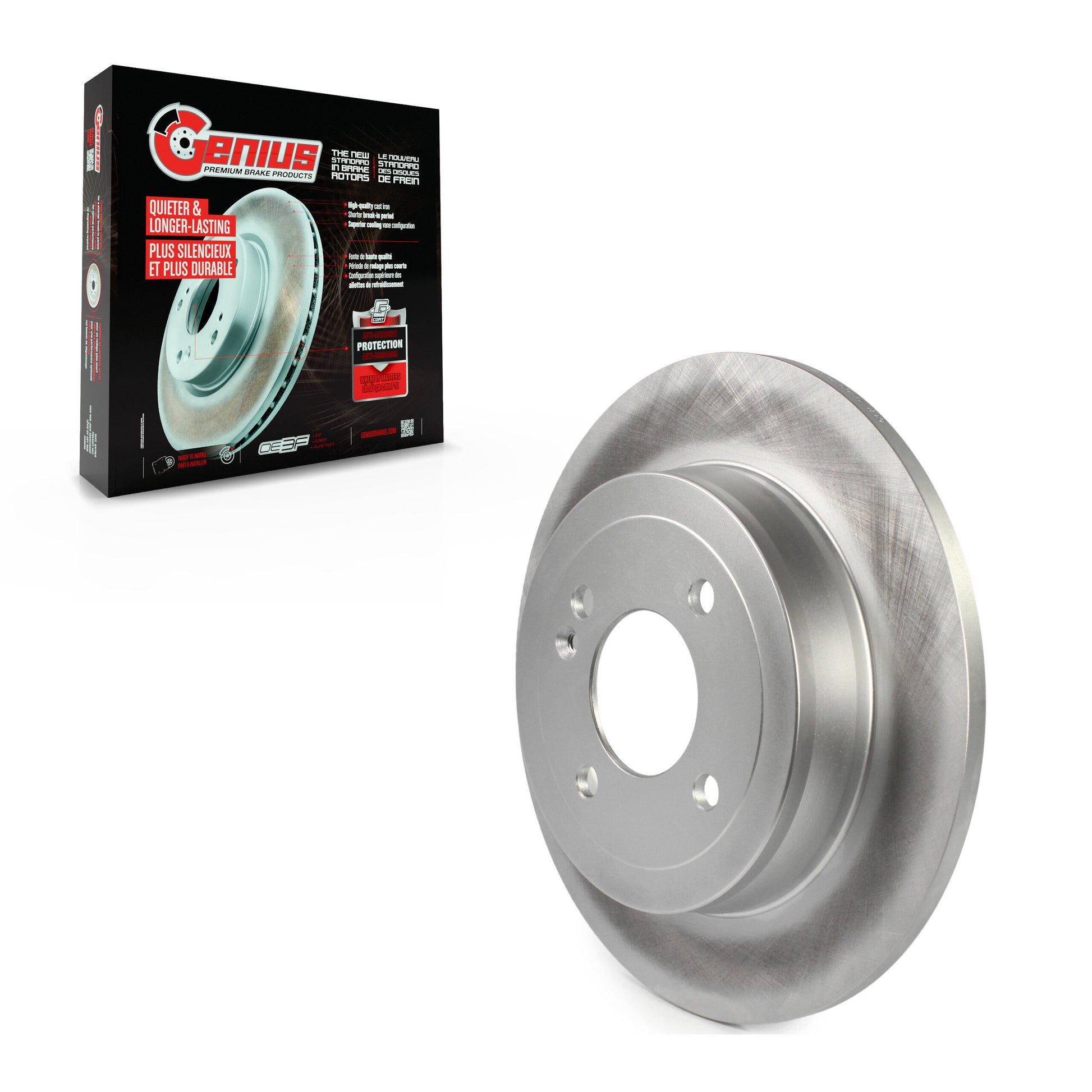 Genius GCR-980980 Disc Brake Rotor for 2011-2023 Kia Rio, Hyundai Accent - Rear