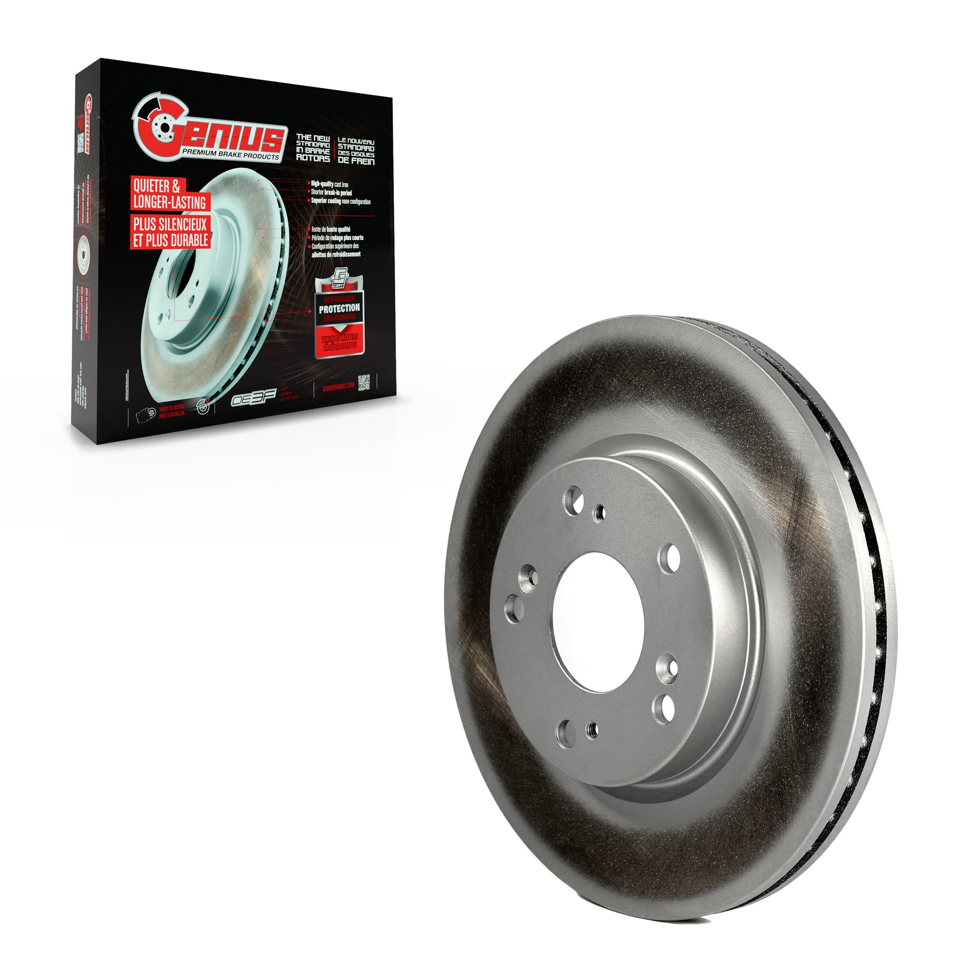 Genius GCR-981001 Disc Brake Rotor for 2012-2015 Acura ILX, Honda Civic - Front