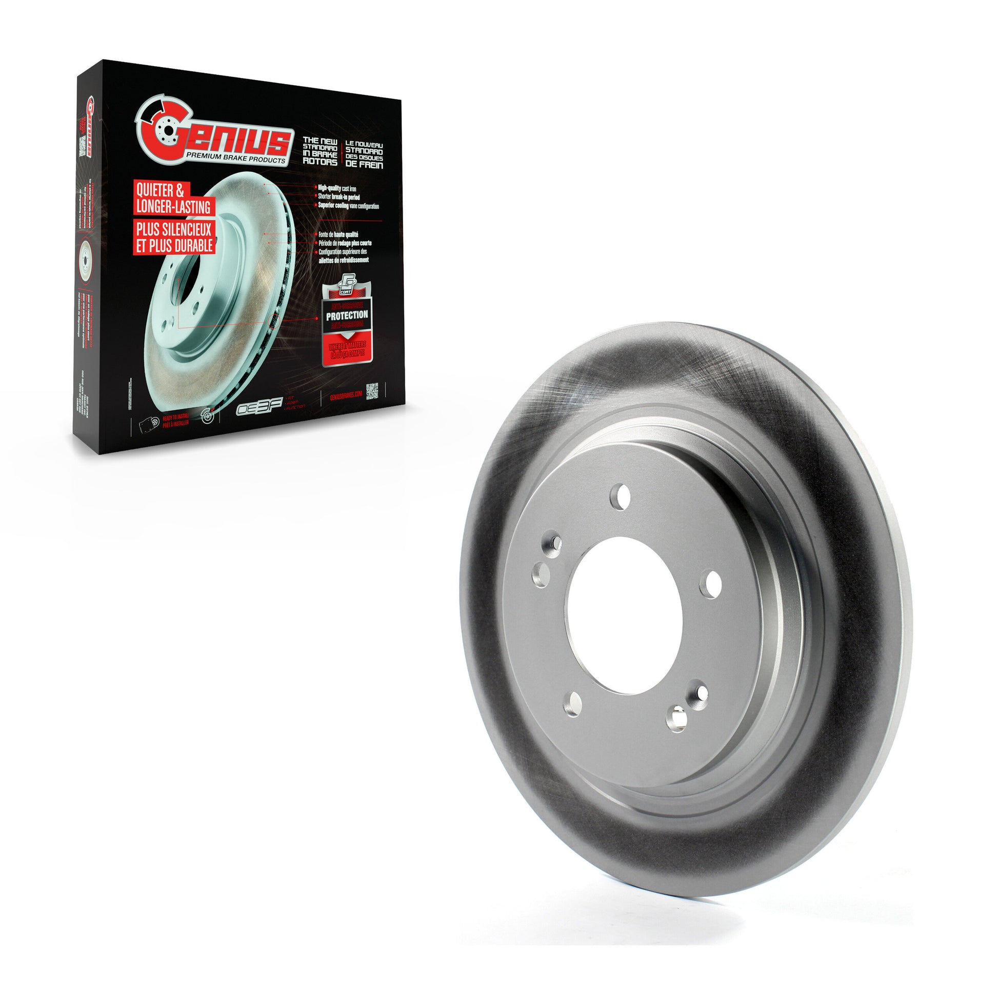 Genius GCR-981009 Disc Brake Rotor for 2013-2025 Kia K5, Hyundai Kona, Hyundai Sonata - Rear