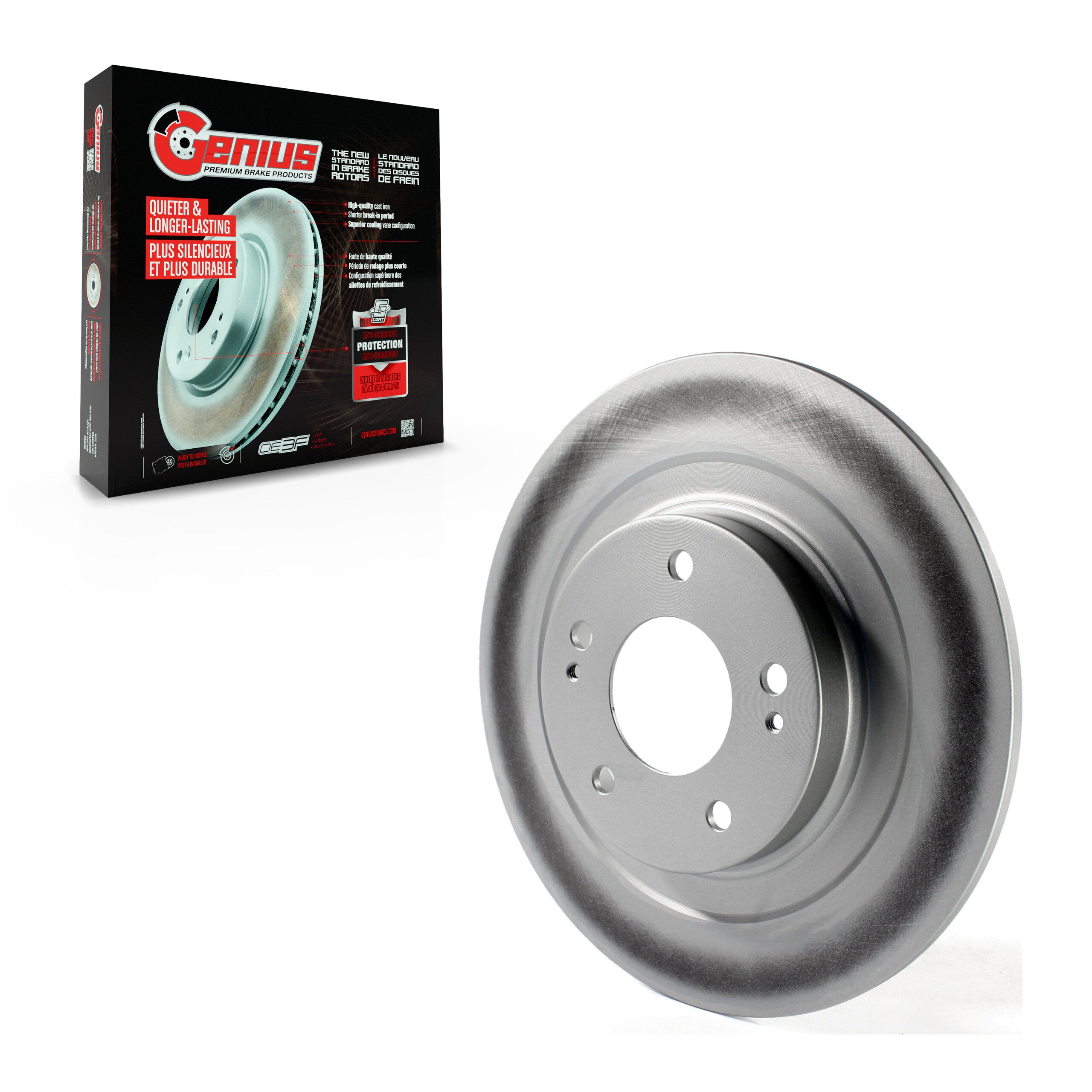 Genius GCR-981056 Disc Brake Rotor for 2013-2025 Mitsubishi Eclipse Cross, Mitsubishi Outlander PHEV, Mitsubishi Outlander - Rear