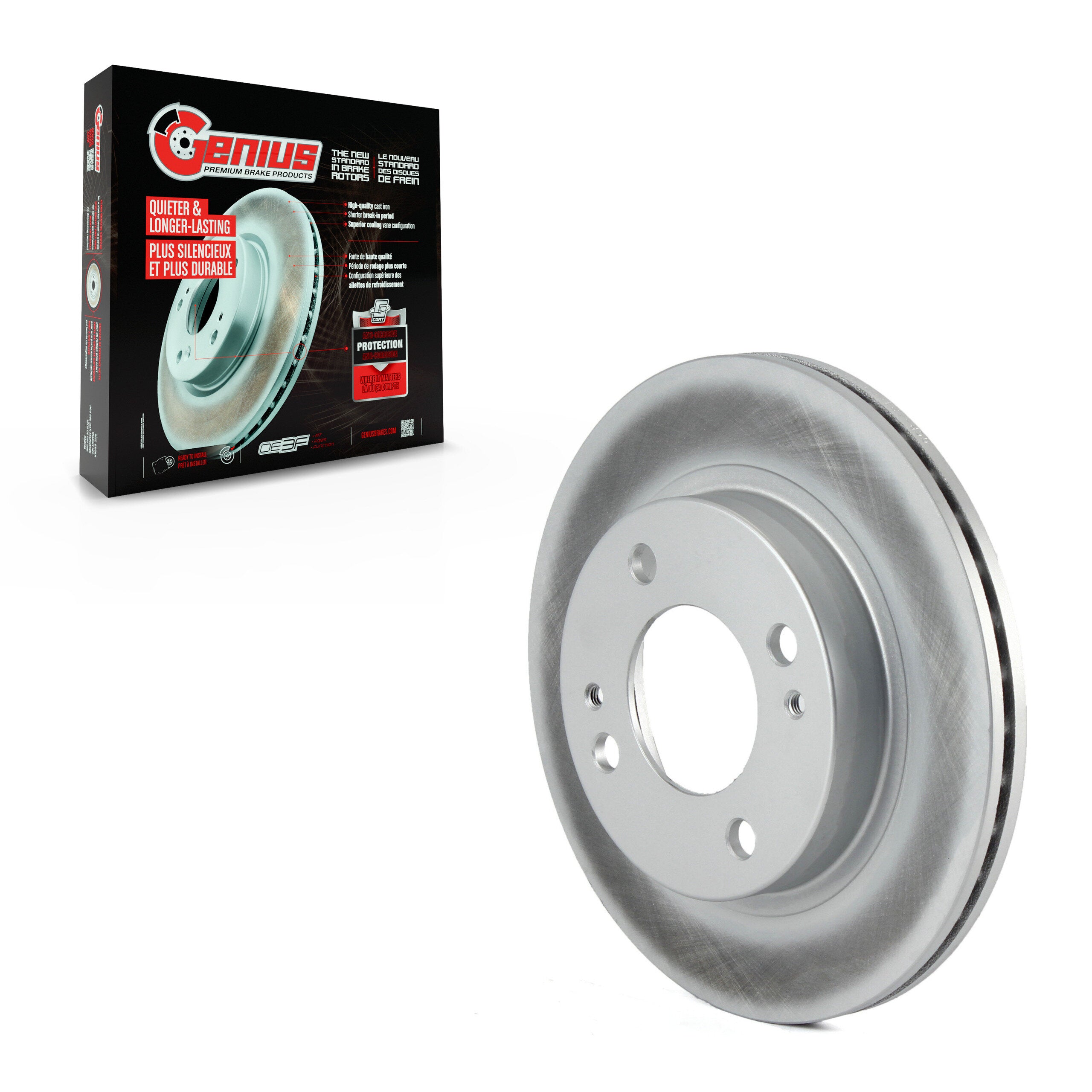 Genius GCR-981067 Disc Brake Rotor for 2014-2015 Mitsubishi Mirage - Front