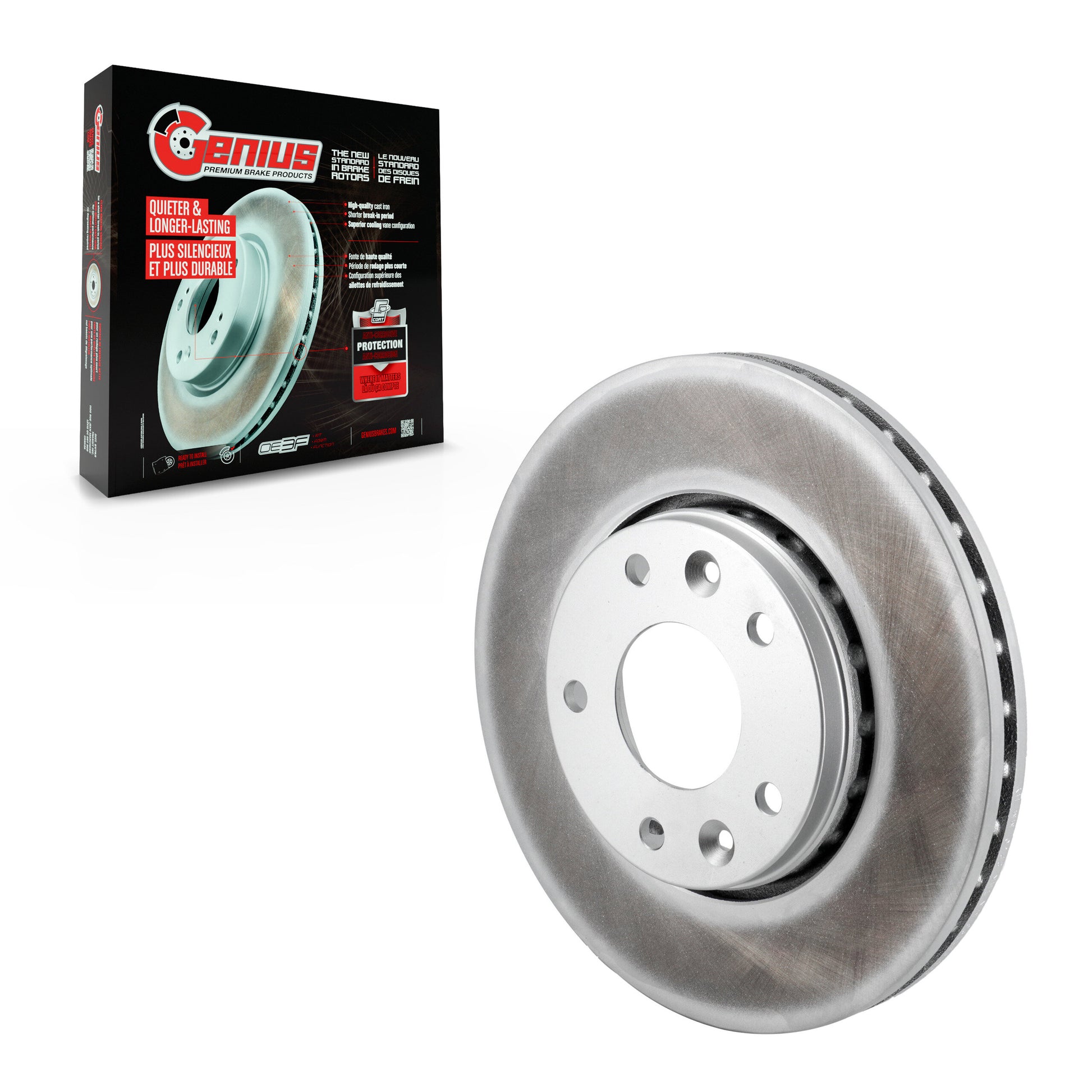 Genius GCR-981196 Disc Brake Rotor for 2020-2025 Nissan Kicks, Nissan Sentra - Front