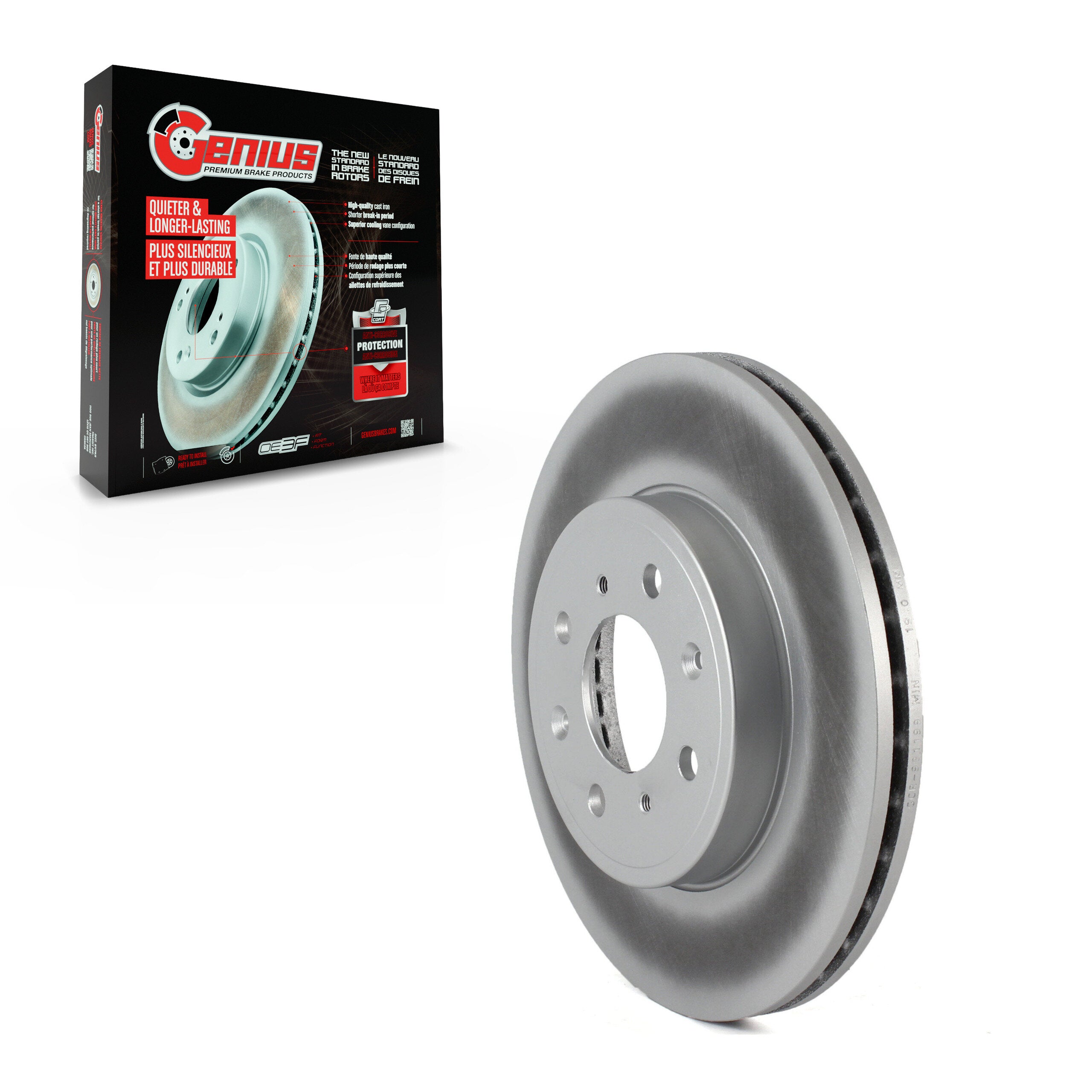 Genius GCR-981199 Disc Brake Rotor for 2015-2020 Honda Fit - Front