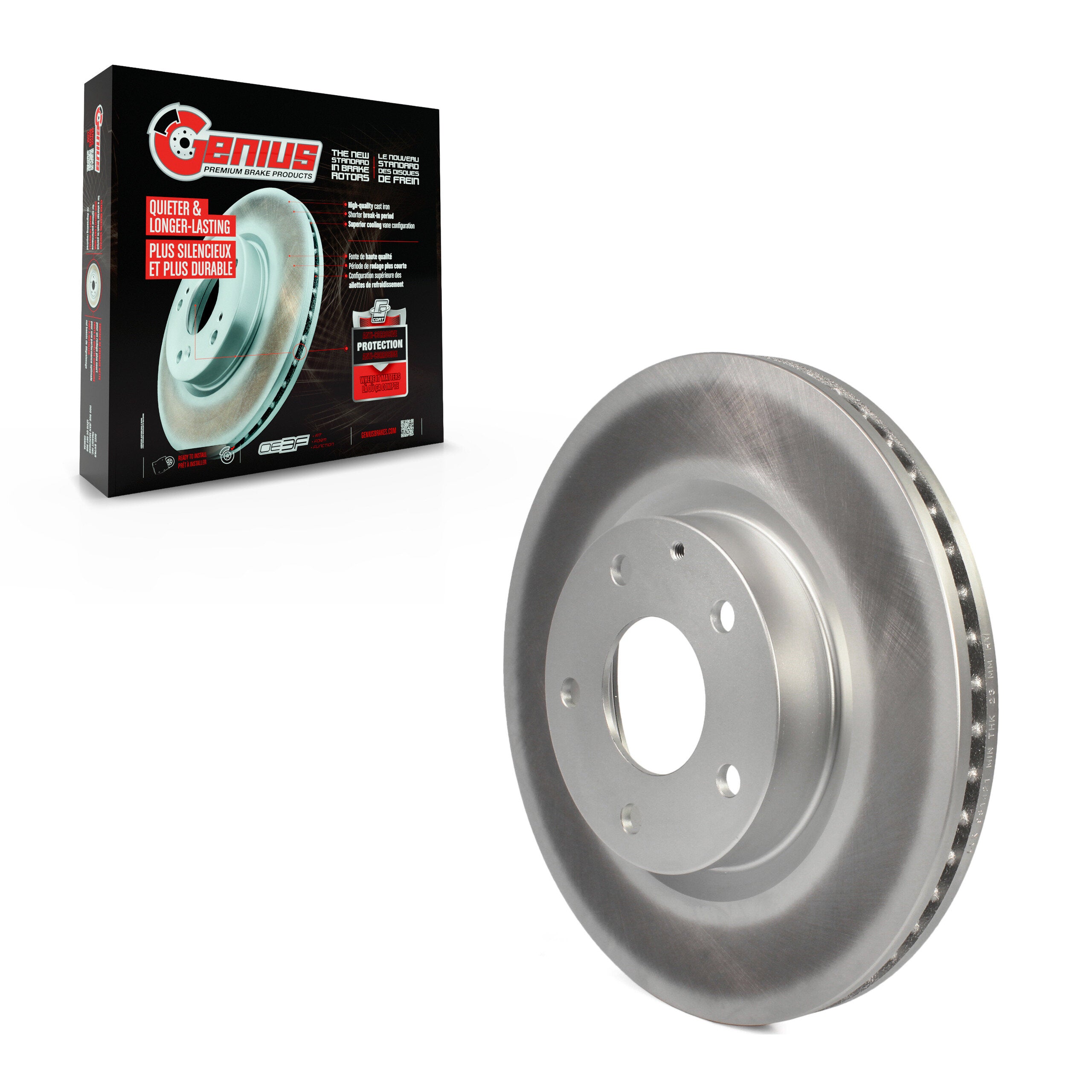 Genius GCR-981421 Disc Brake Rotor for 2014-2022 Mazda CX-3, Mazda 3, Mazda 3 Sport - Front
