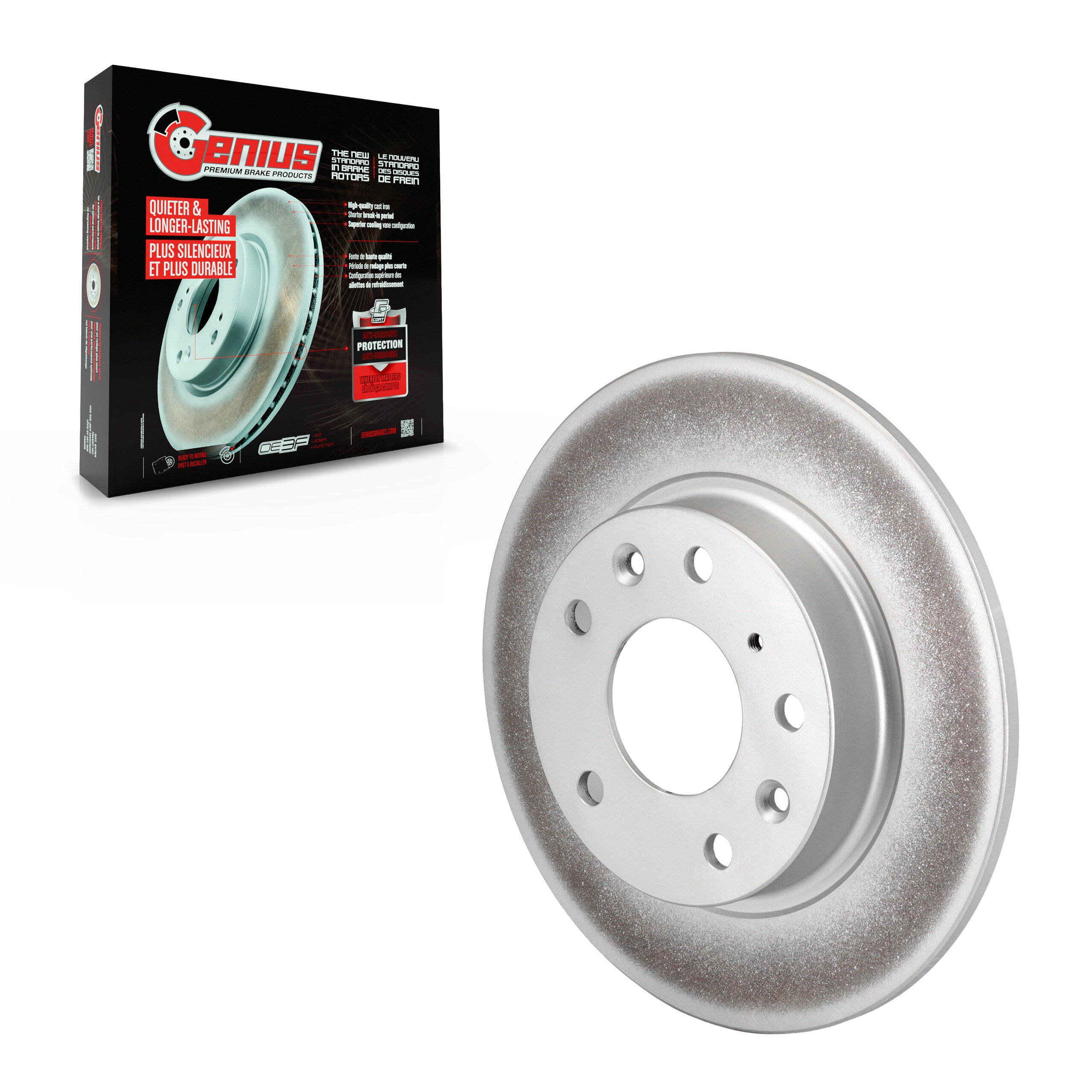 Genius GCR-981500 Disc Brake Rotor for 2014-2025 Mazda CX-30, Mazda CX-3, Mazda 3 - Rear
