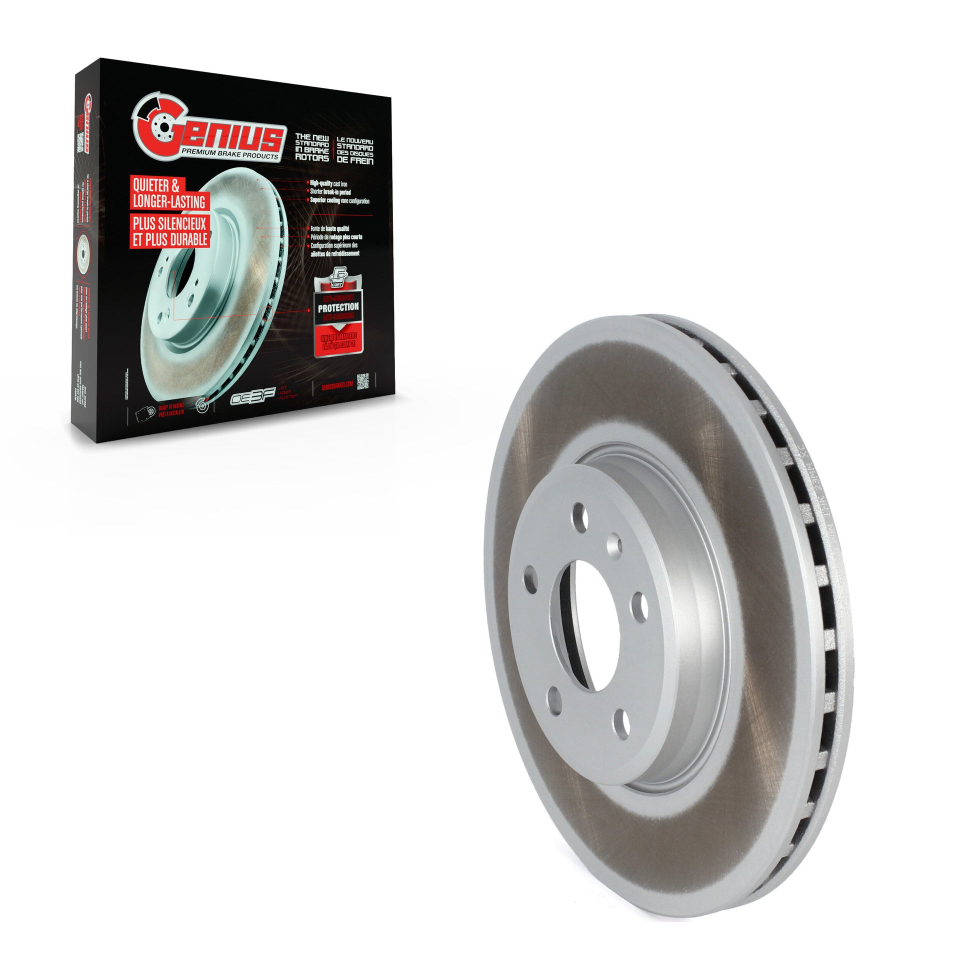 Genius GCR-981620 Disc Brake Rotor for 2017-2025 Audi A5 Quattro, Audi A5 Sportback, Audi A4 - Front