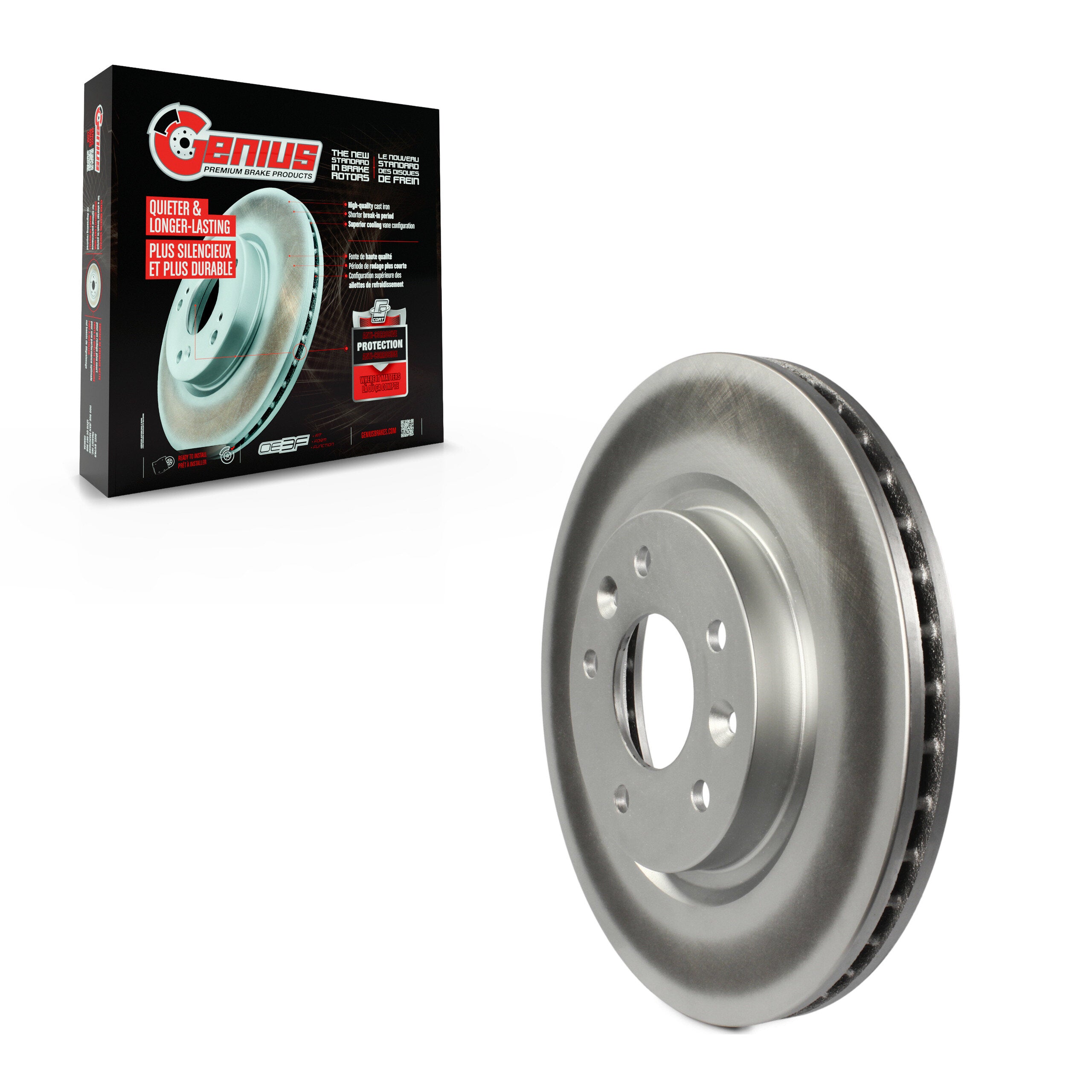 Genius GCR-981773 Disc Brake Rotor for 2014-2023 Nissan Rogue, Nissan Qashqai, Nissan Rogue Sport - Front