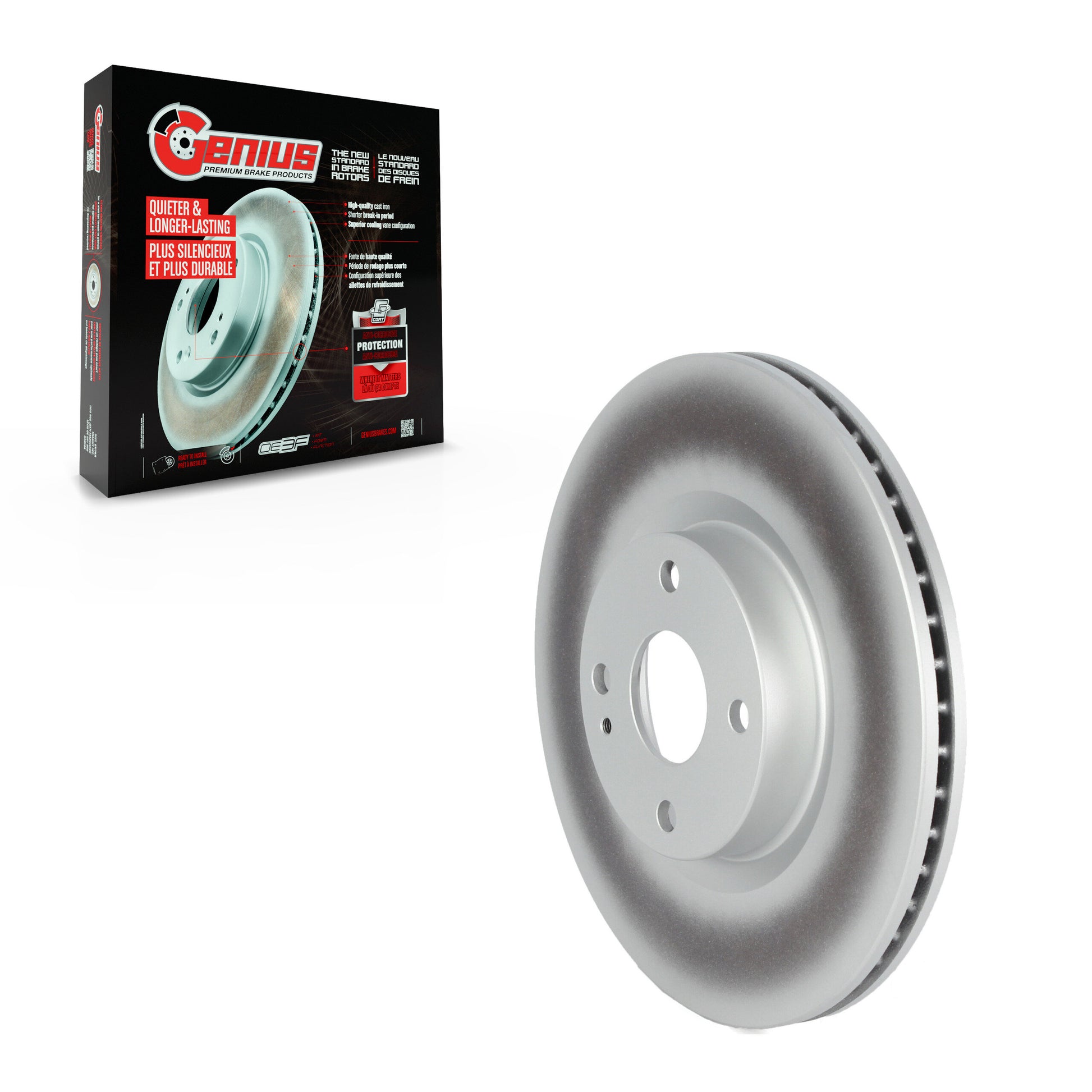 Genius GCR-982004 Disc Brake Rotor for 2016-2024 Fiat 124 Spider, Mazda MX-5 Miata - Front