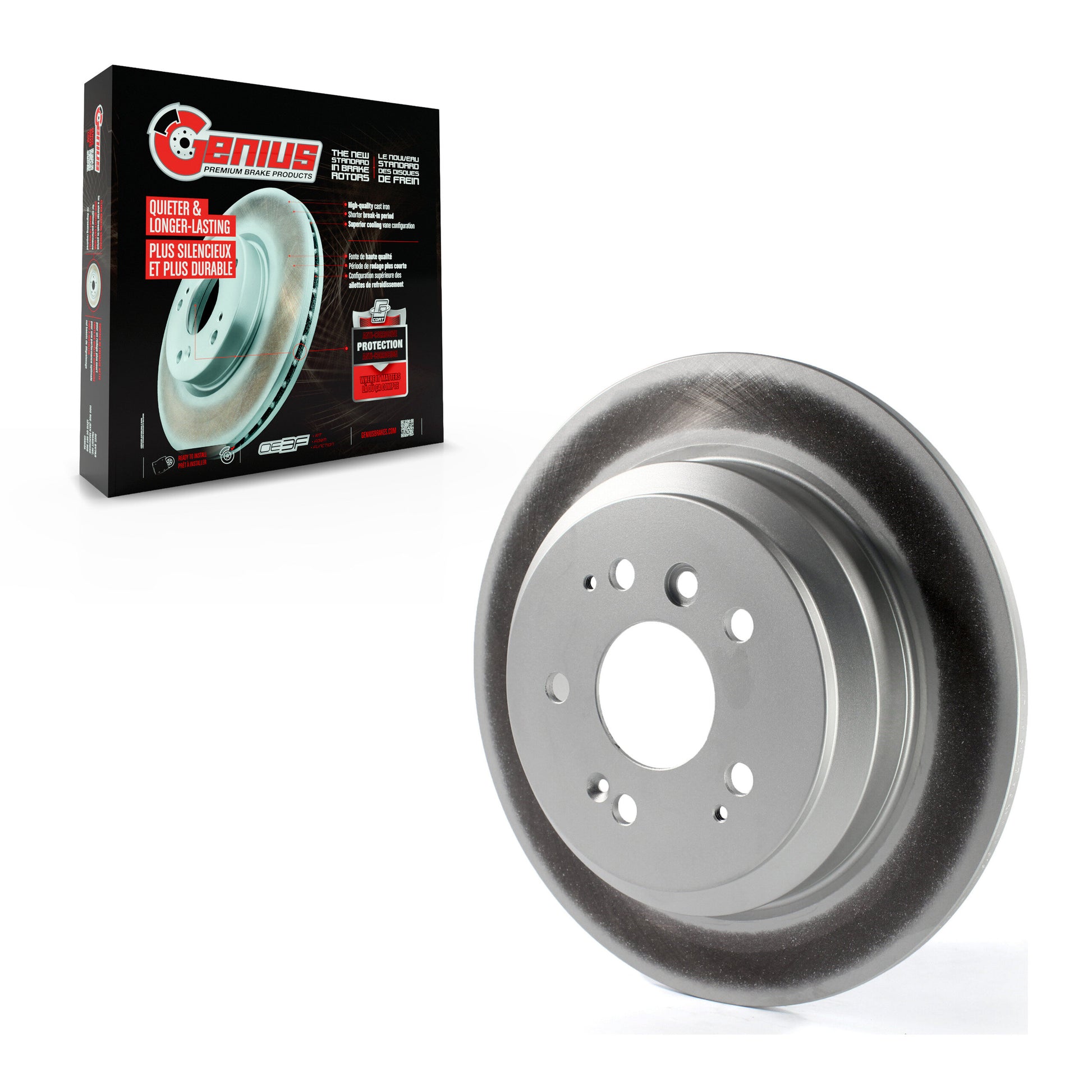 Genius GCR-982041 Disc Brake Rotor for 2016-2024 Honda Passport, Honda Ridgeline, Honda Pilot - Rear