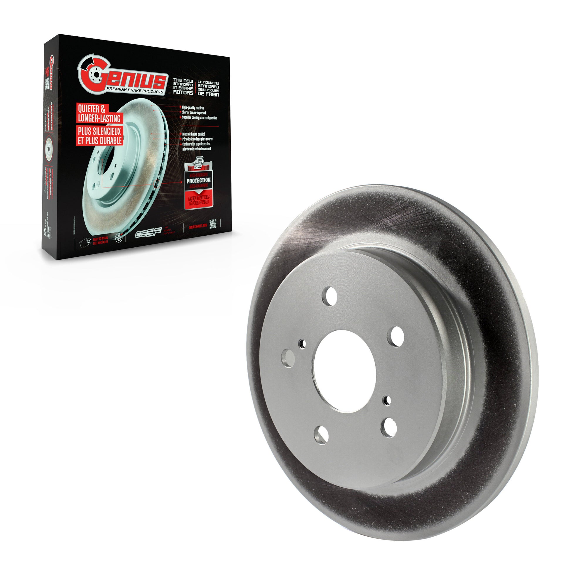 Genius GCR-982045 Disc Brake Rotor for 2015-2024 Toyota Camry, Toyota Prius, Toyota Prius Prime - Rear