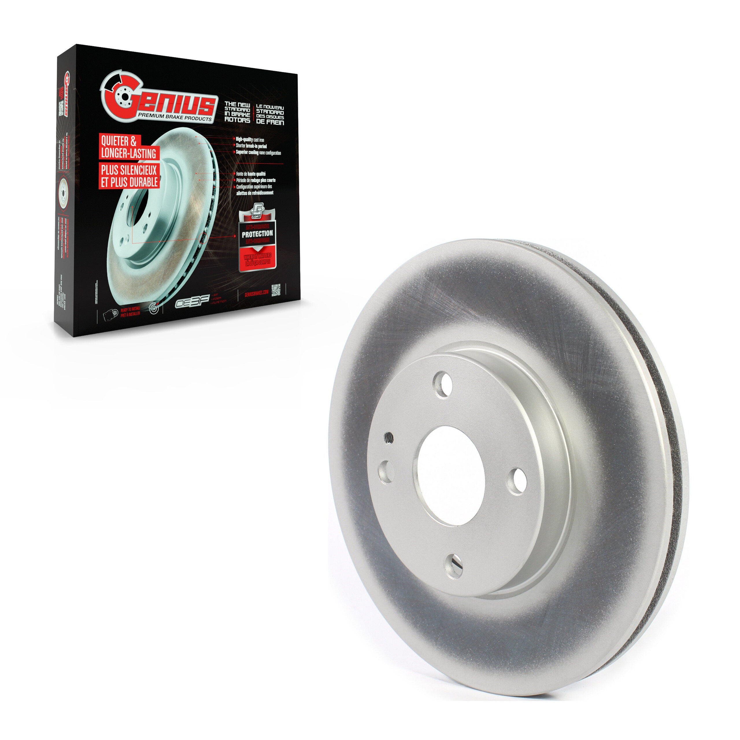 Genius GCR-982048 Disc Brake Rotor for 2016-2020 Toyota Yaris, Toyota Yaris iA, Scion iA - Front