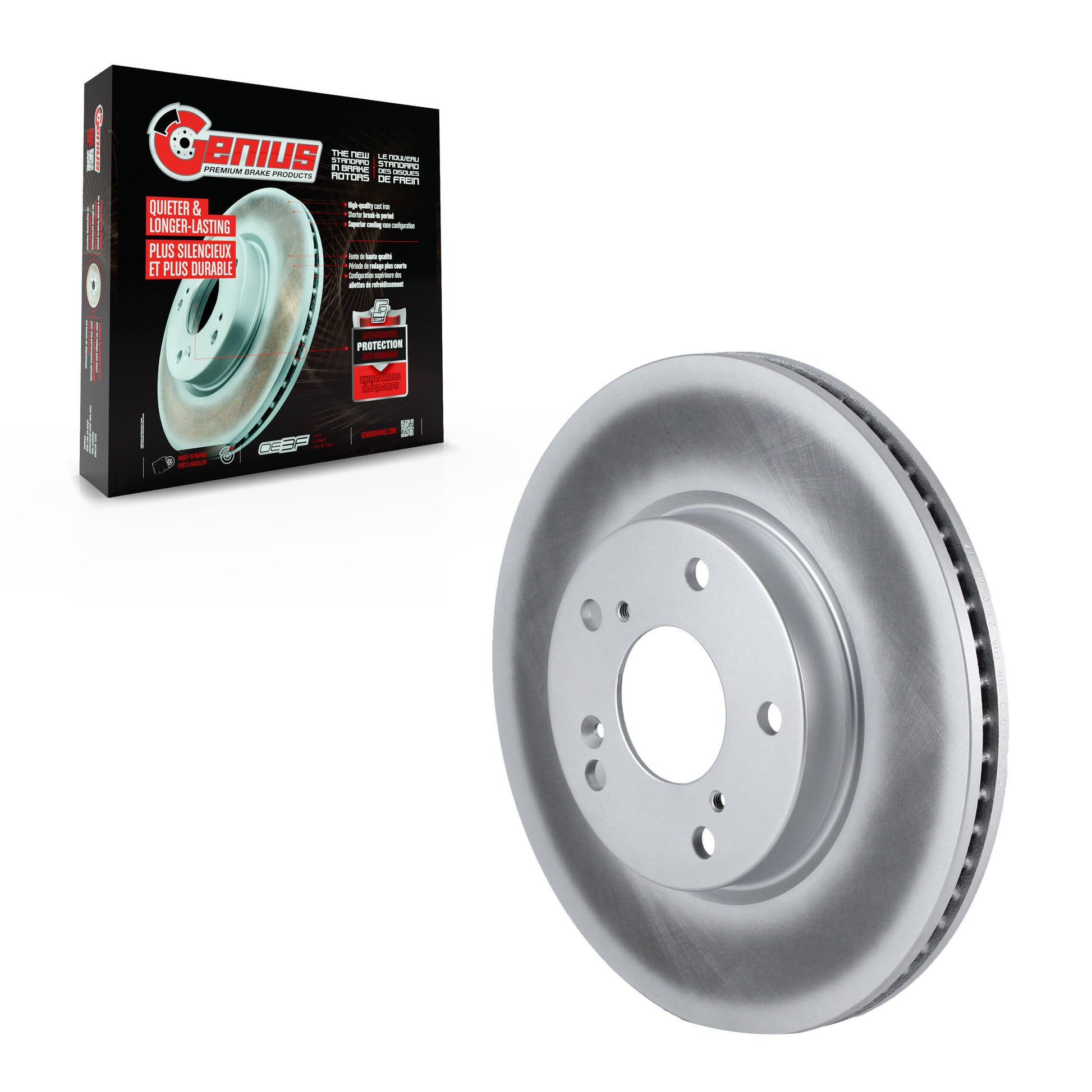 Genius GCR-982053 Disc Brake Rotor for 2016-2024 Honda Civic, Honda Insight, Honda Accord - Front