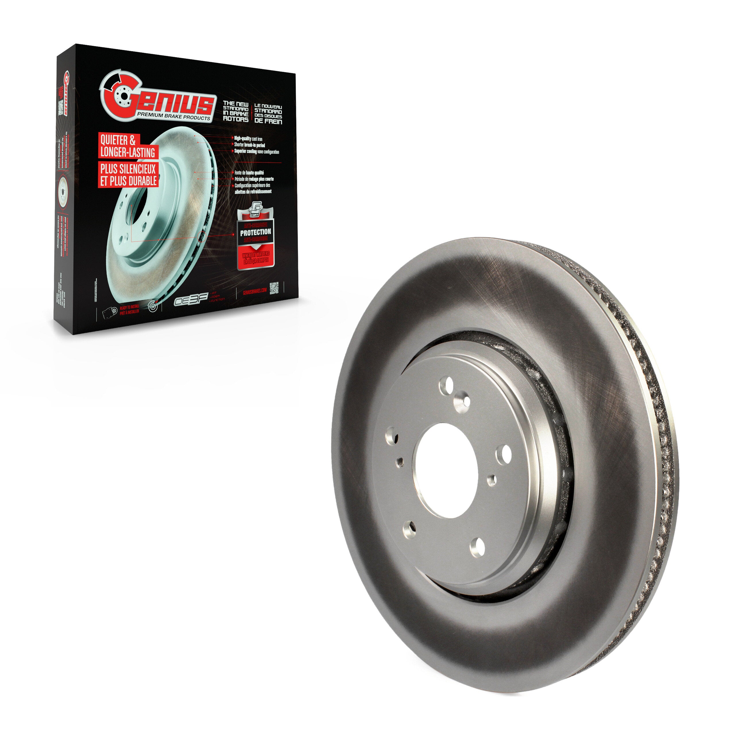 Genius GCR-982055 Disc Brake Rotor for 2016-2022 Acura ILX, Honda Accord, Honda Civic - Front