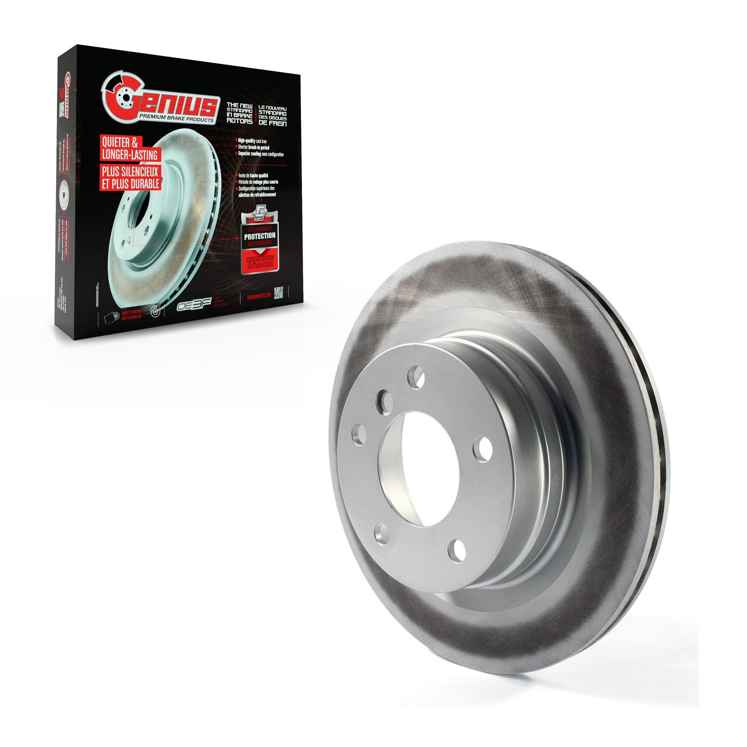 Genius GCR-982062 Disc Brake Rotor for 2012-2021 BMW 230i, BMW 230i xDrive, BMW 320i - Rear