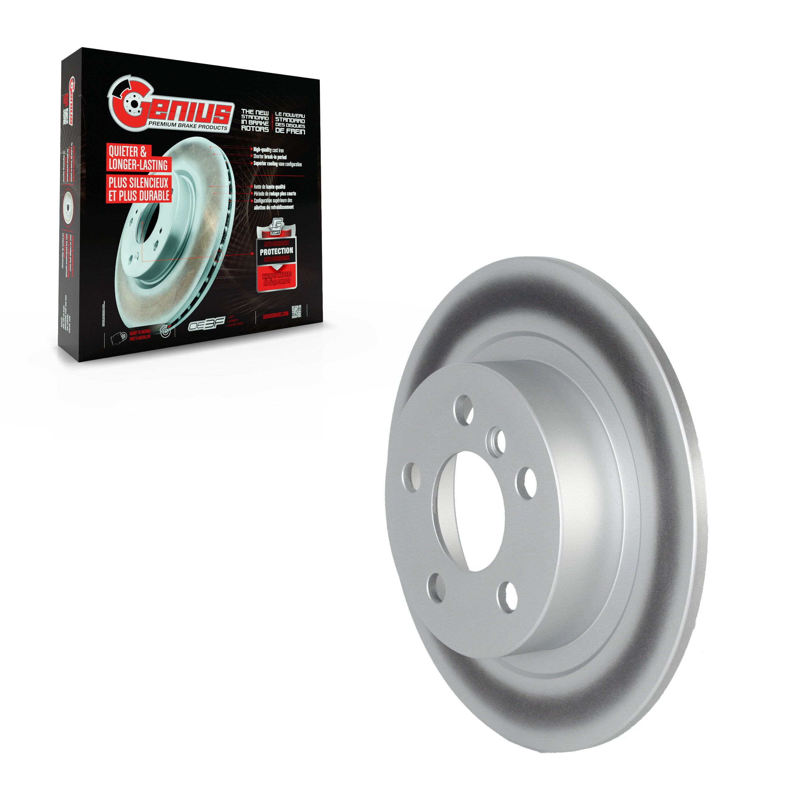 Genius GCR-982069 Disc Brake Rotor for 2014-2024 Mini Cooper, Mini Cooper Clubman, BMW i3s - Rear