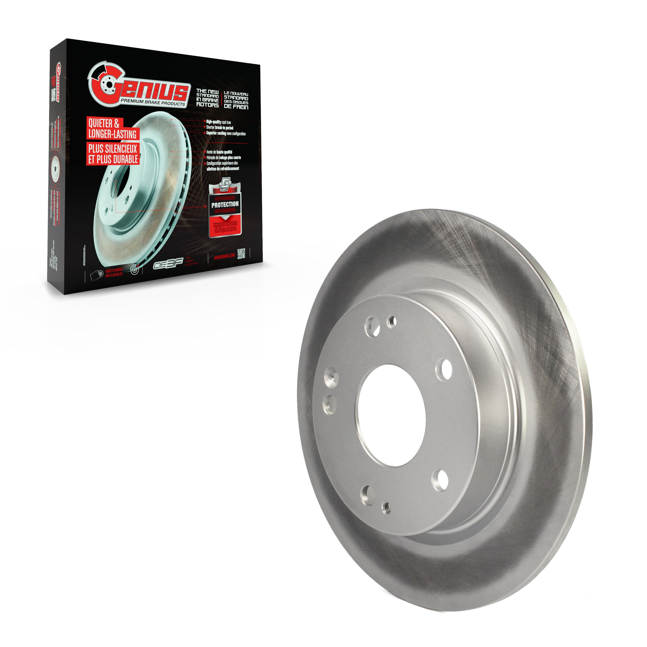 Genius GCR-982073 Disc Brake Rotor for 2016-2024 Honda Civic, Honda Insight - Rear