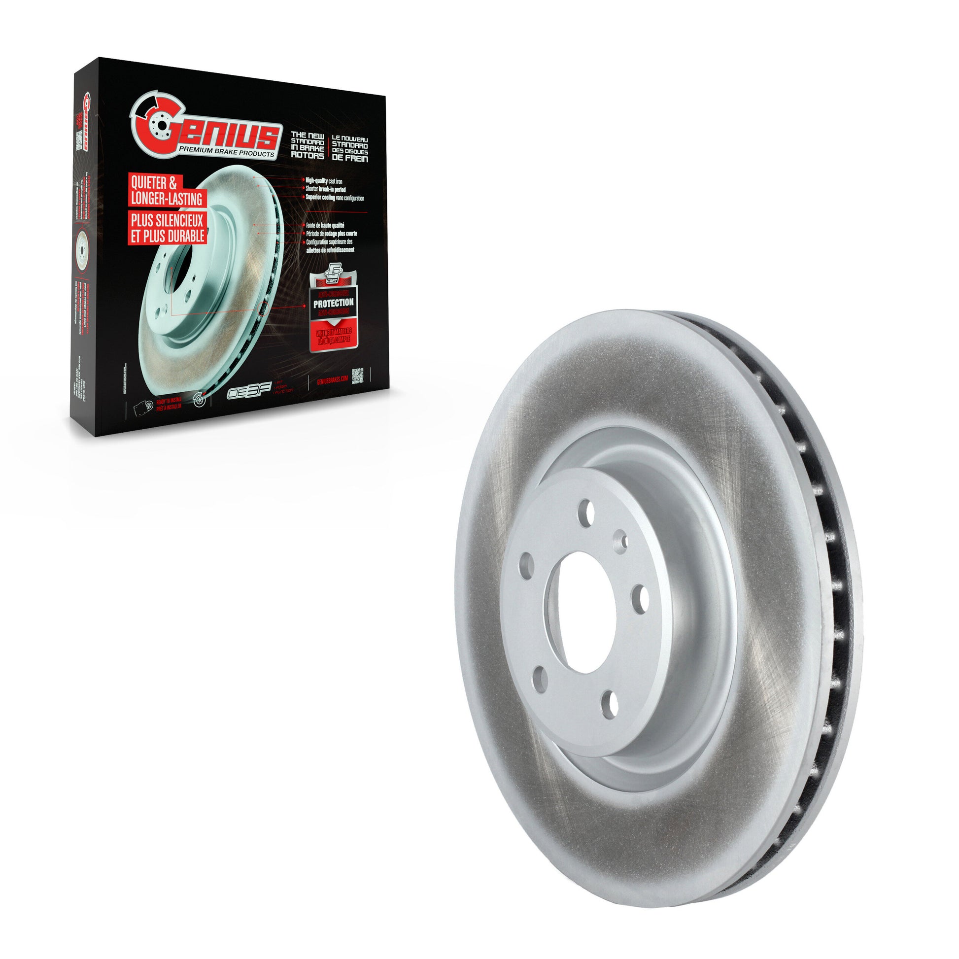 Genius GCR-982115 Disc Brake Rotor for 2017-2025 Audi Q5 Sportback, Audi A6 Quattro, Audi Q5 - Front