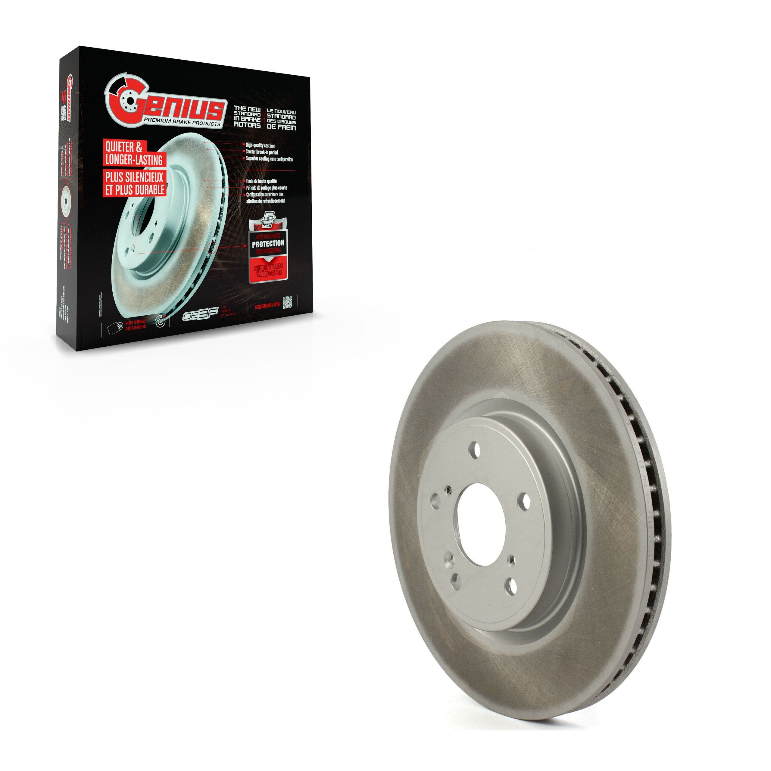 Genius GCR-982124 Disc Brake Rotor for 2017-2025 Acura ADX, Acura Integra, Honda Accord - Front