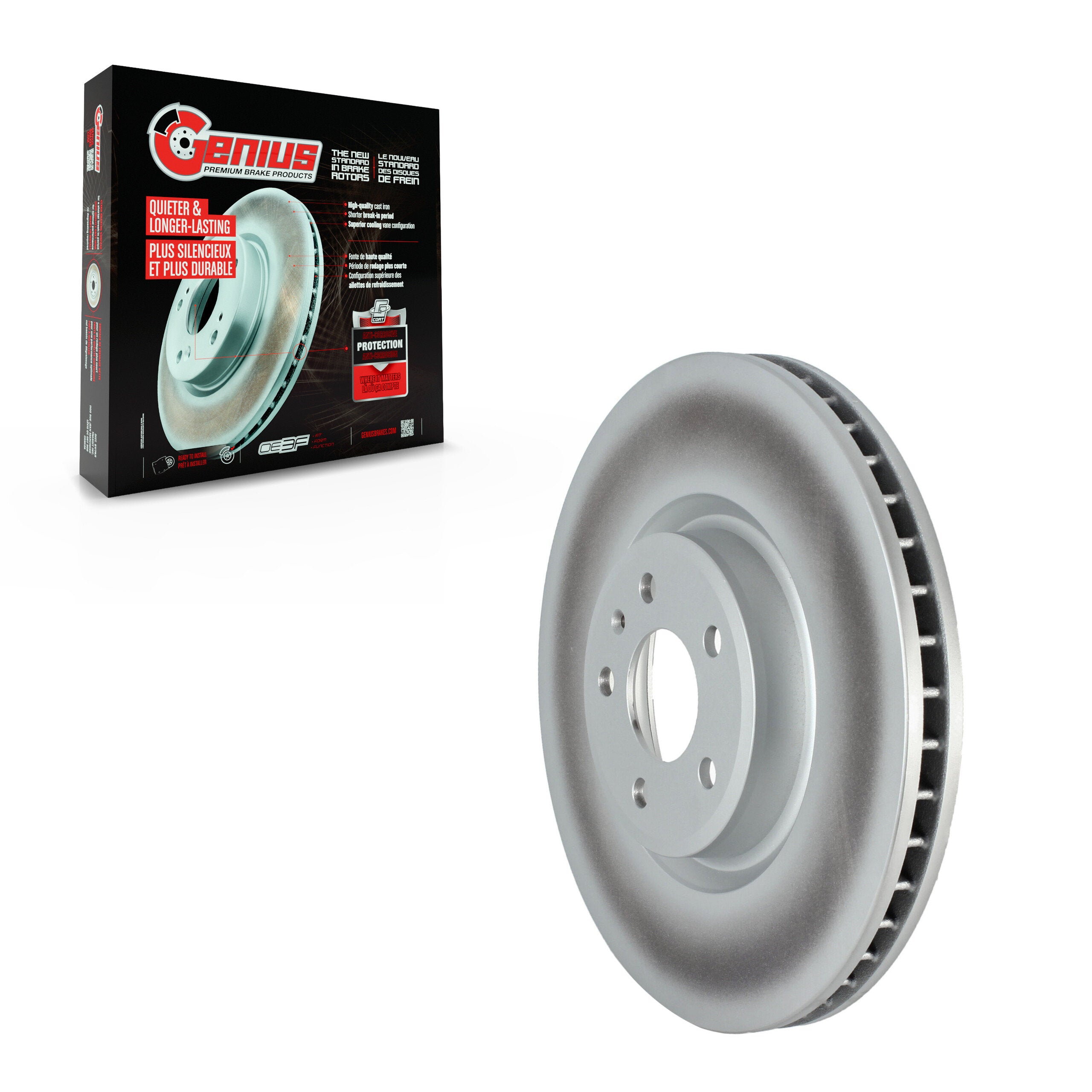 Genius GCR-982153 Disc Brake Rotor for 2016-2024 Audi SQ5 Sportback, Audi Q5, Audi Q5 PHEV - Front