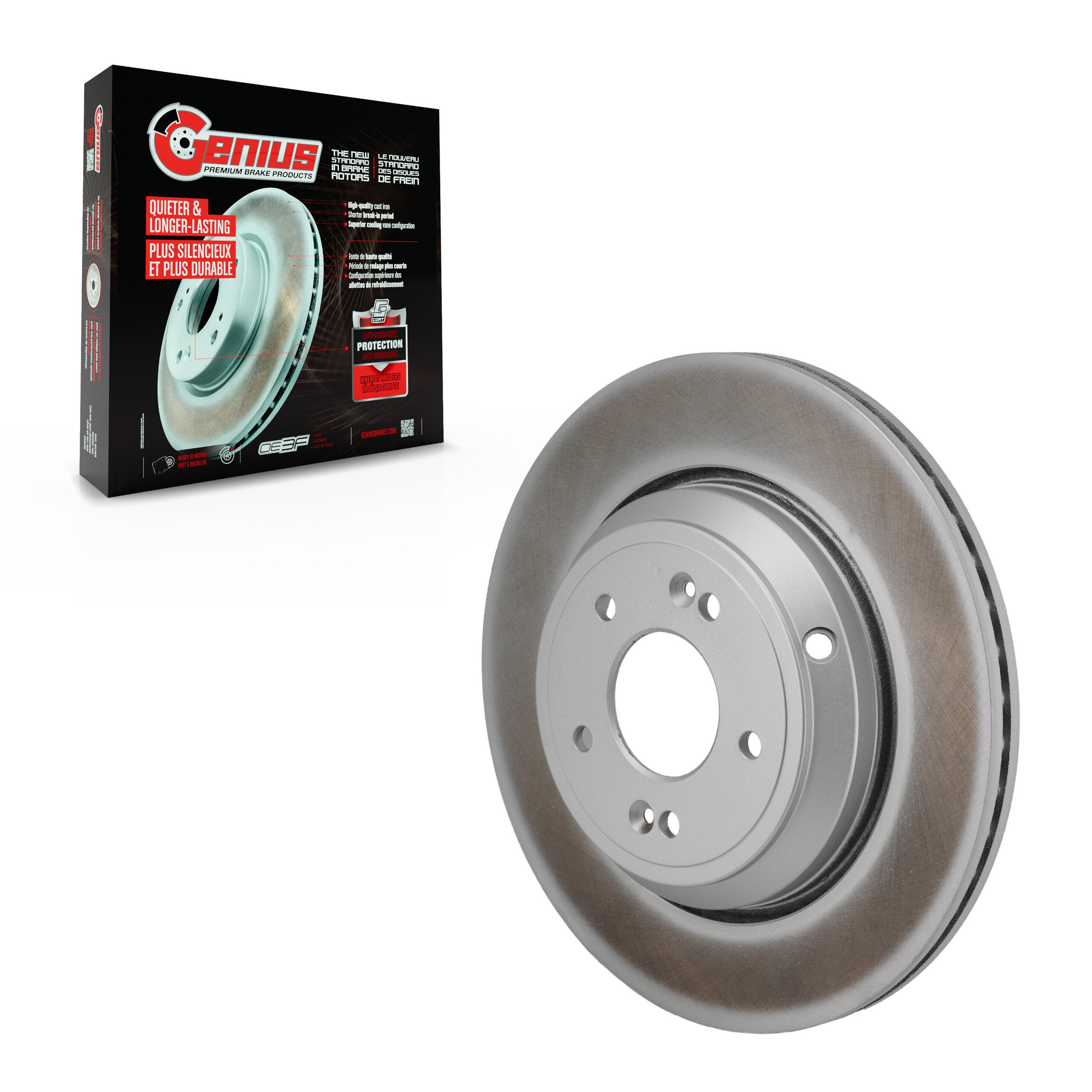 Genius GCR-982290 Disc Brake Rotor for 2018-2023 Kia Stinger, Genesis G70, Genesis G80 - Rear