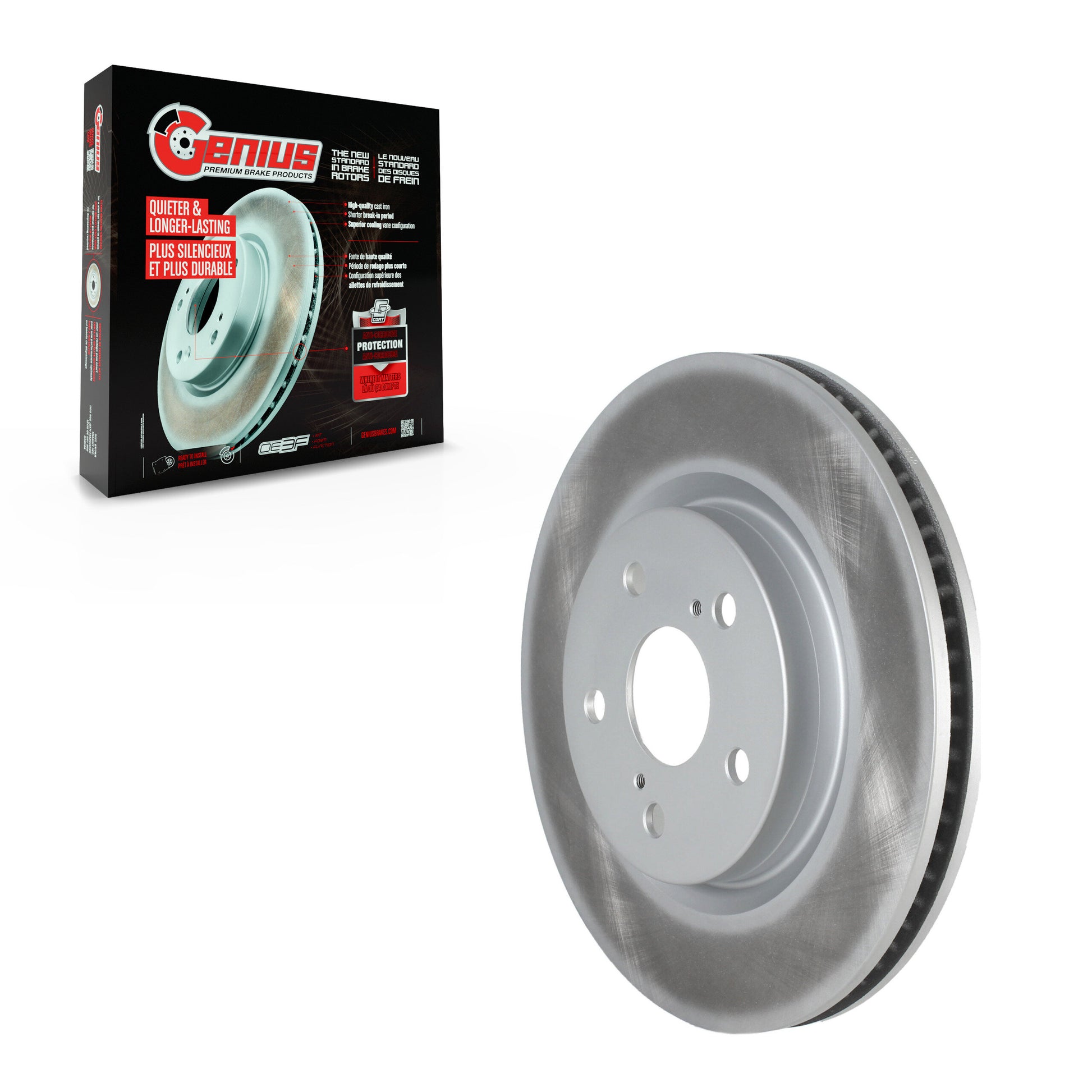 Genius GCR-982292 Disc Brake Rotor for 2018-2024 Toyota Camry, Toyota Prius, Toyota Prius Prime - Front
