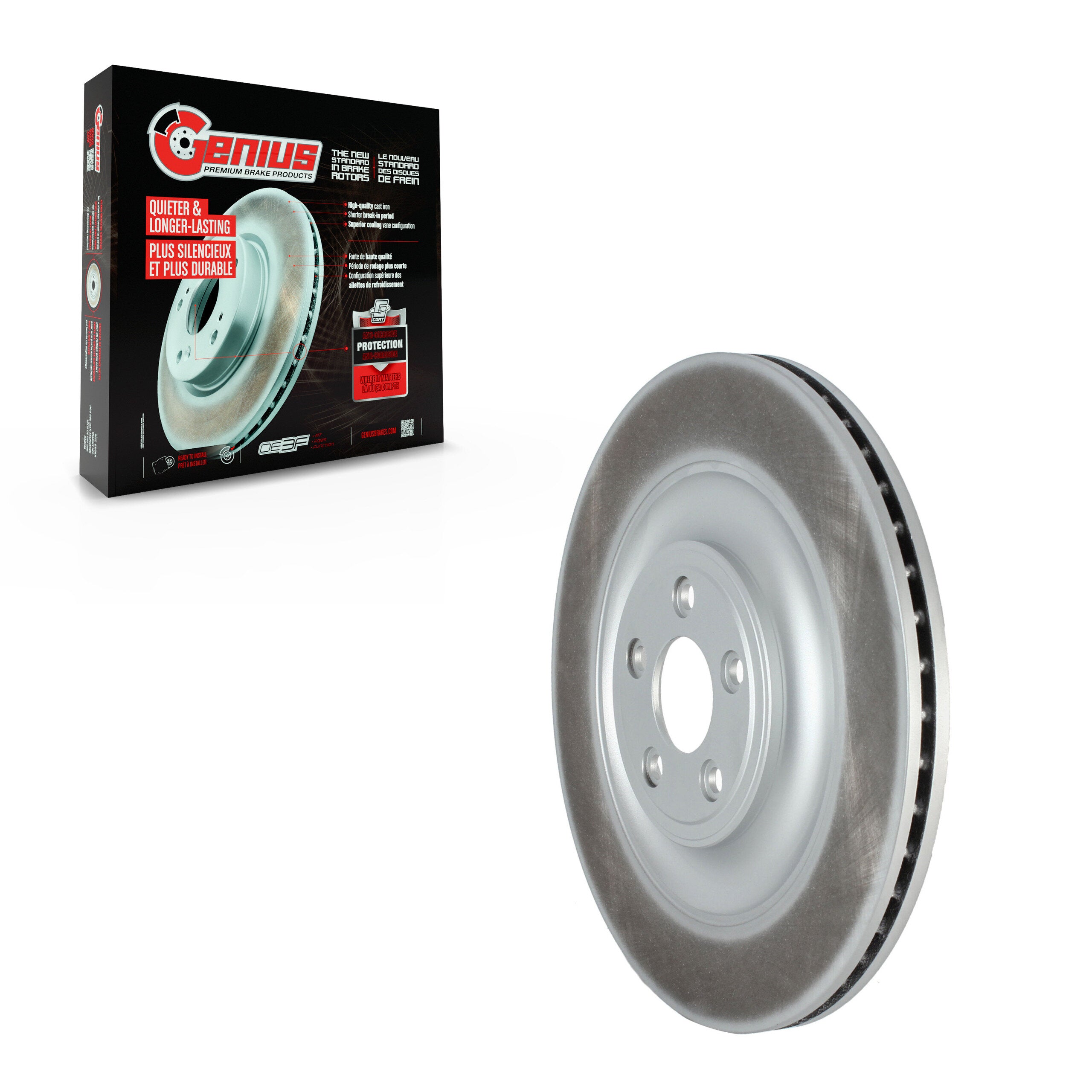 Genius GCR-982336 Disc Brake Rotor for 2010-2019 Jaguar XJ, Jaguar XJR575, Jaguar XJR - Rear