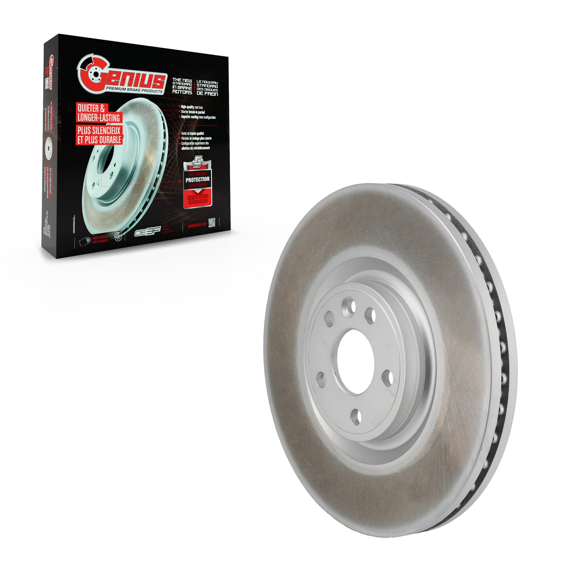 Genius GCR-982356 Disc Brake Rotor for 2016-2020 Jaguar E-Pace, Land Rover Discovery Sport, Land Rover Range Rover Evoque - Front