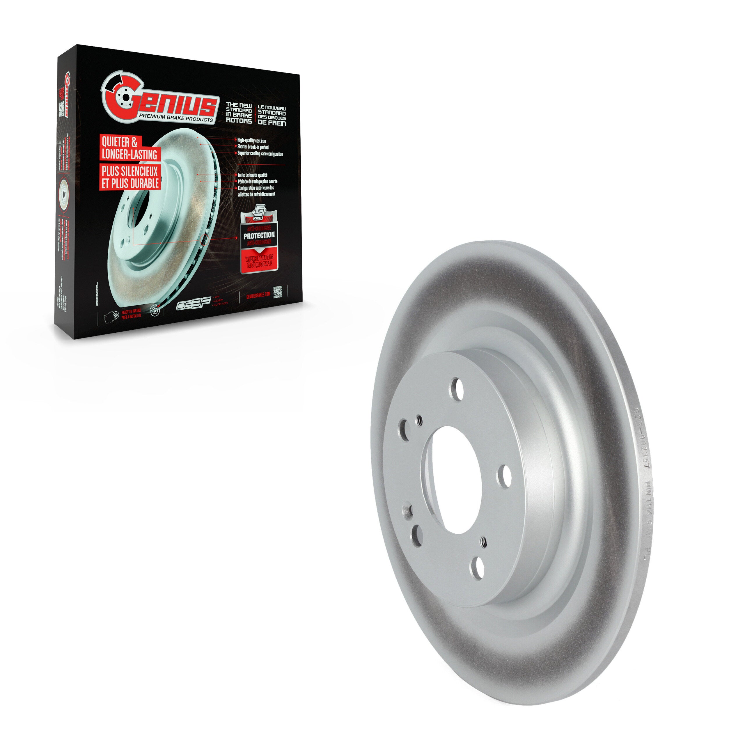 Genius GCR-982357 Disc Brake Rotor for 2017-2024 Acura Integra, Honda Civic - Rear