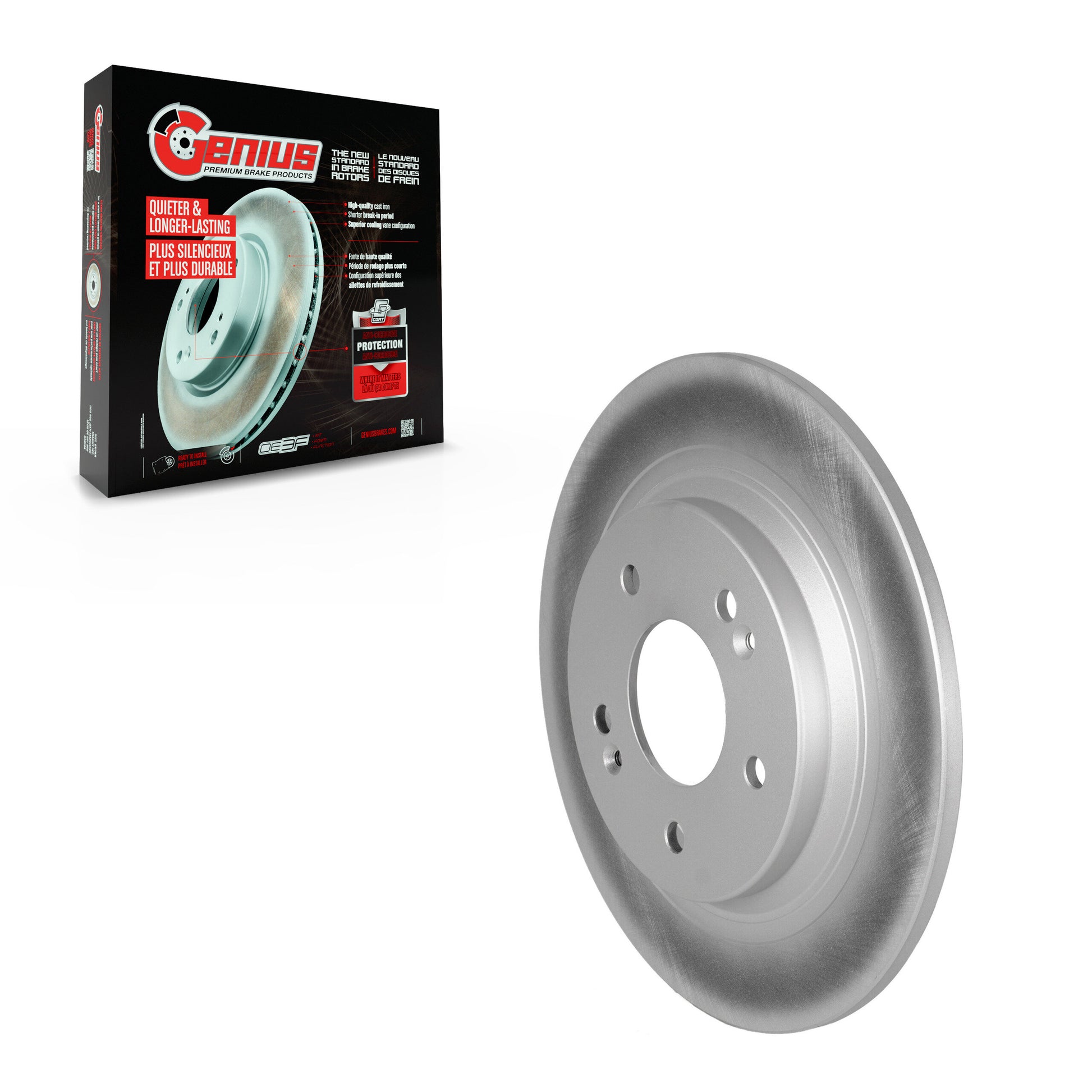 Genius GCR-982362 Disc Brake Rotor for 2018-2025 Kia Seltos, Hyundai Kona - Rear