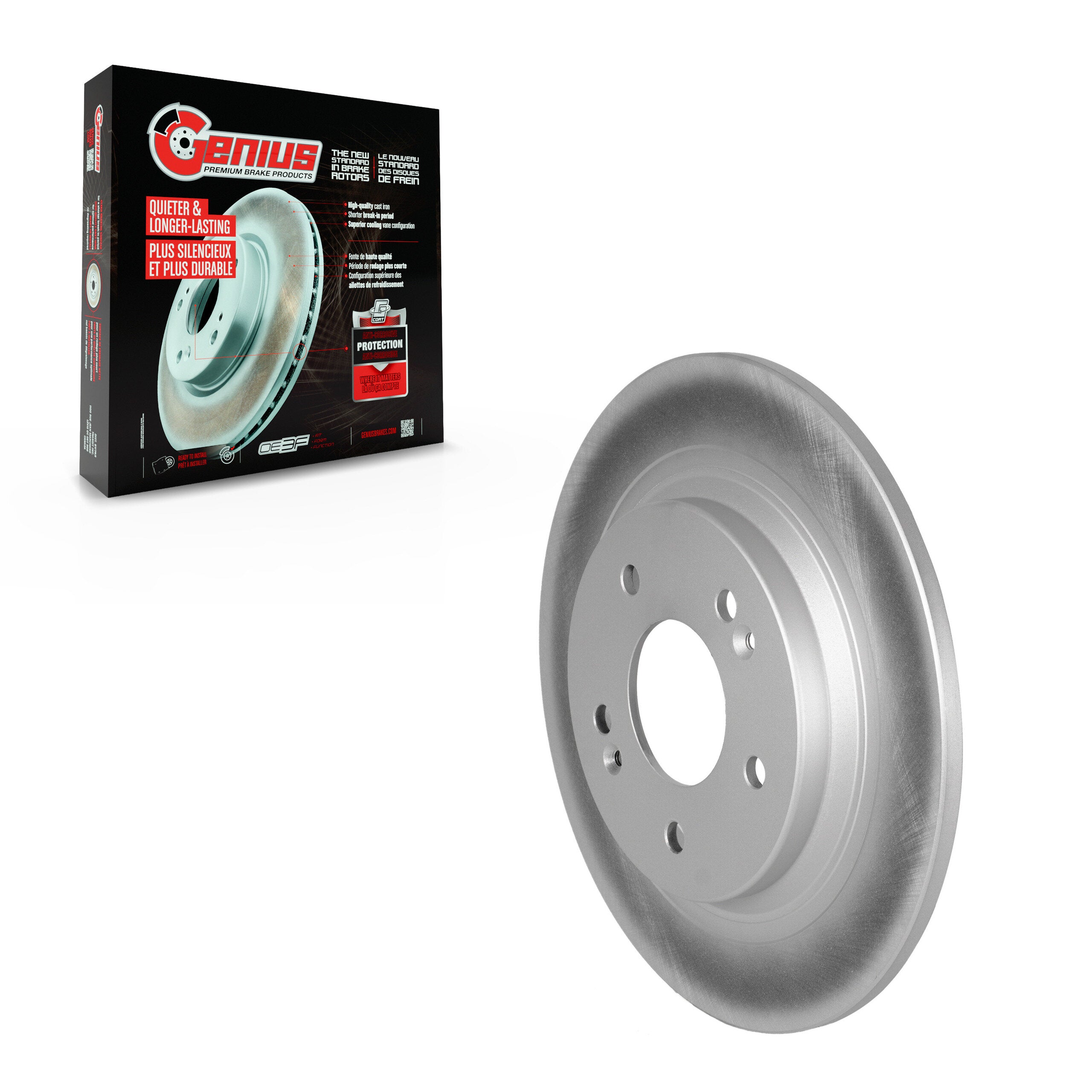 Genius GCR-982362 Disc Brake Rotor for 2018-2025 Kia Seltos, Hyundai Kona - Rear