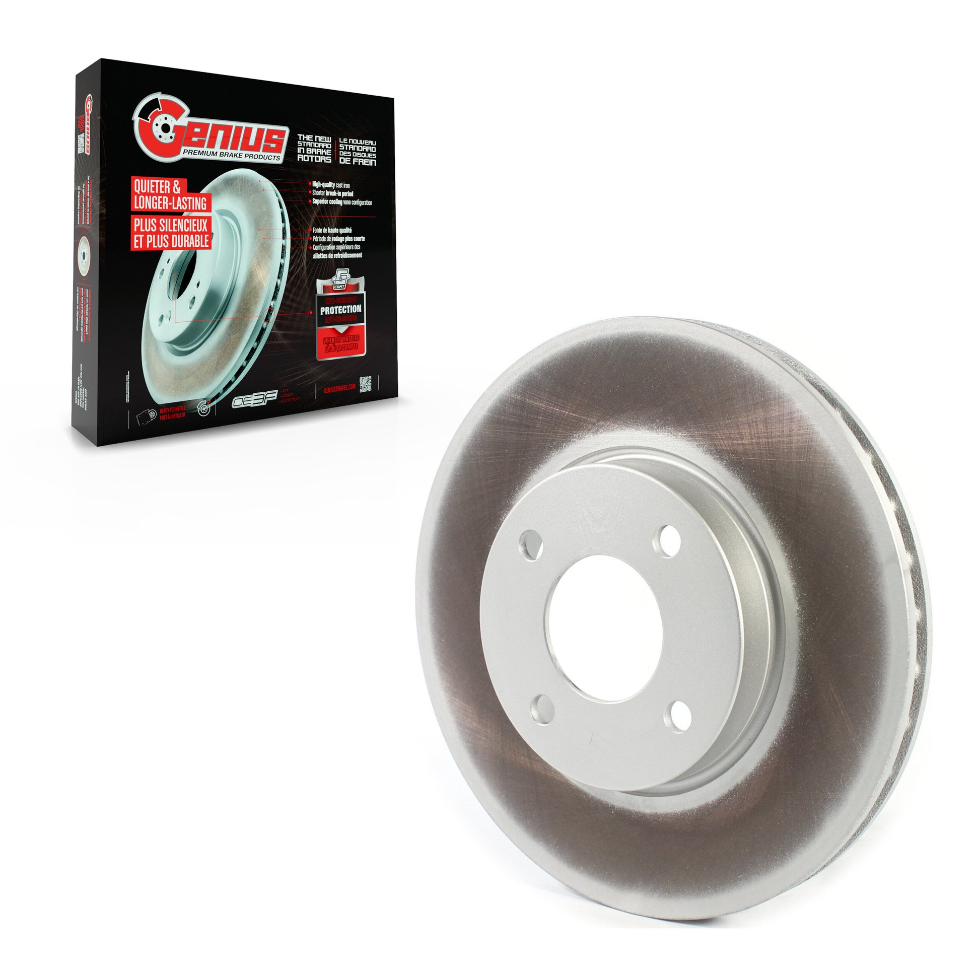 Genius GCR-982407 Disc Brake Rotor for 2018-2025 Nissan Kicks, Nissan Versa - Front