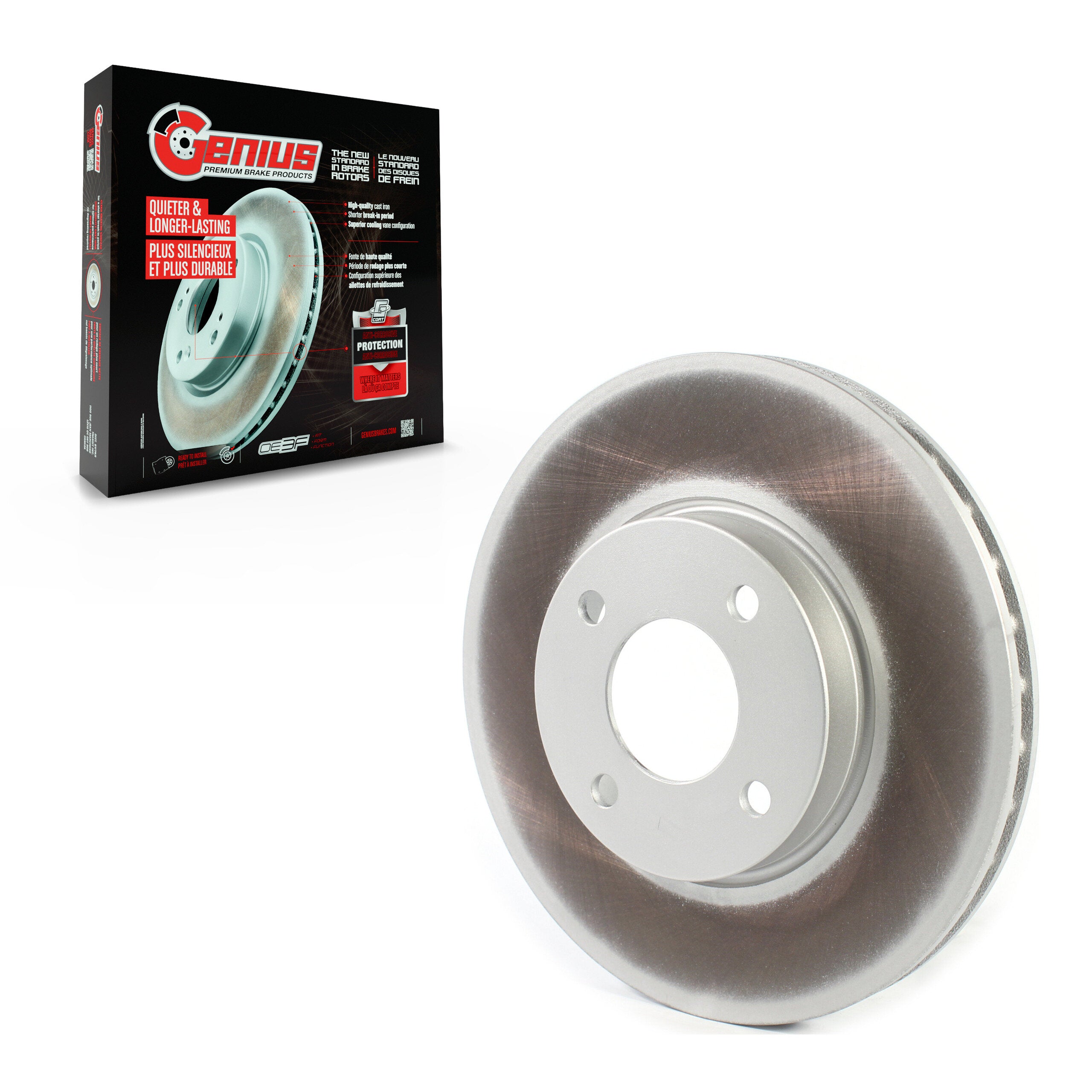 Genius GCR-982407 Disc Brake Rotor for 2018-2025 Nissan Kicks, Nissan Versa - Front