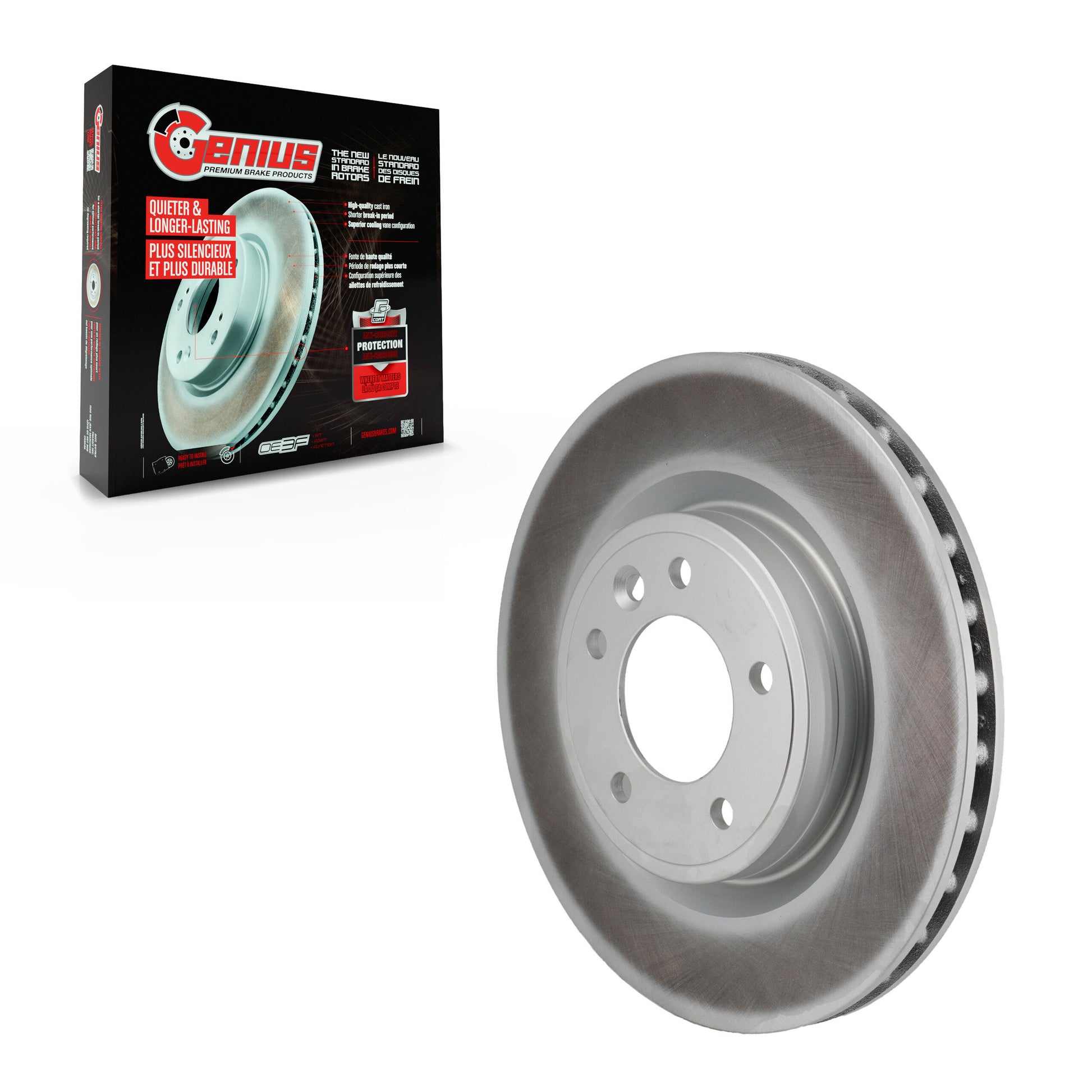 Genius GCR-982437 Disc Brake Rotor for 2018-2024 Land Rover Discovery, Land Rover Range Rover, Land Rover Range Rover Sport - Rear