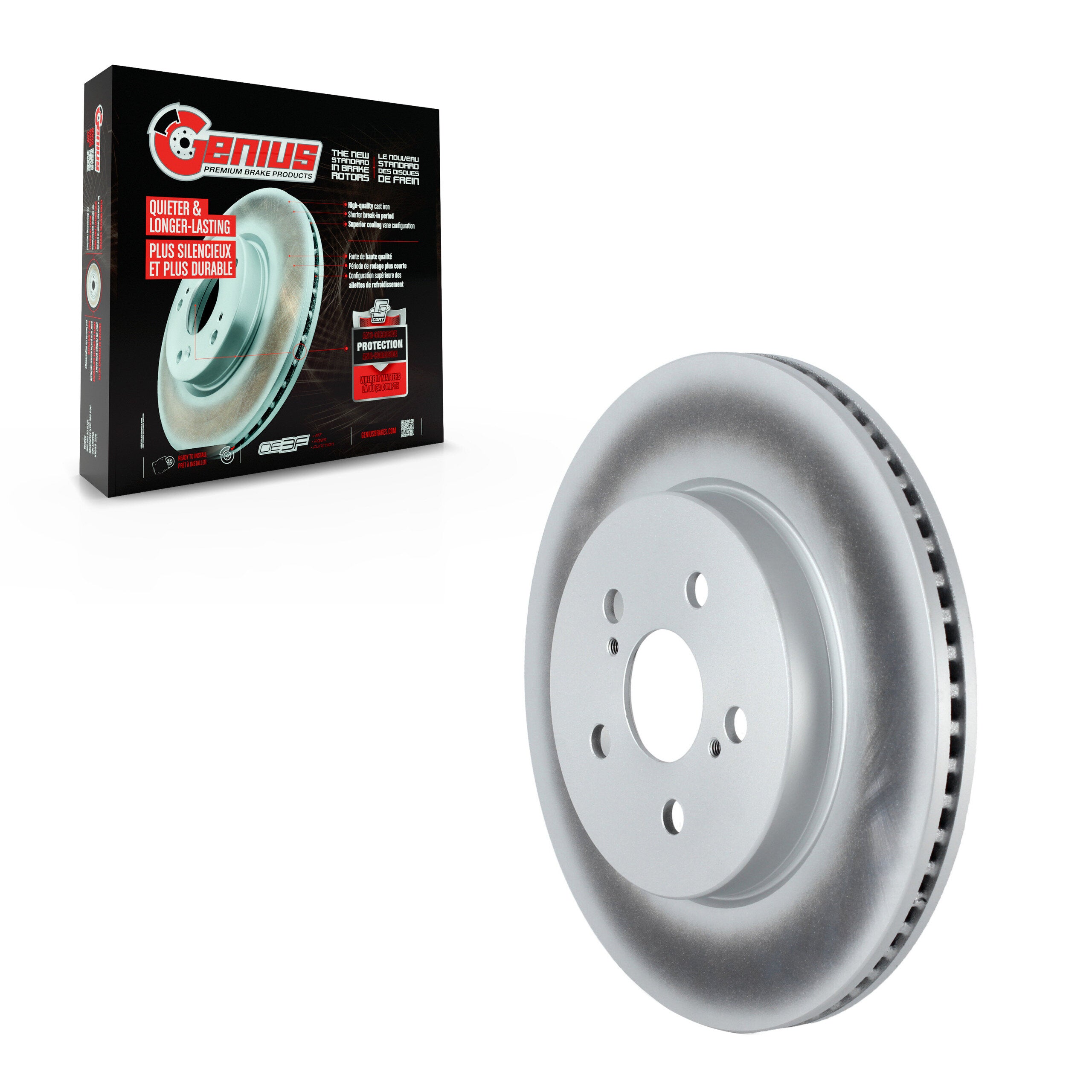 Genius GCR-982491 Disc Brake Rotor for 2019-2025 Toyota Corolla, Toyota Prius Prime - Front