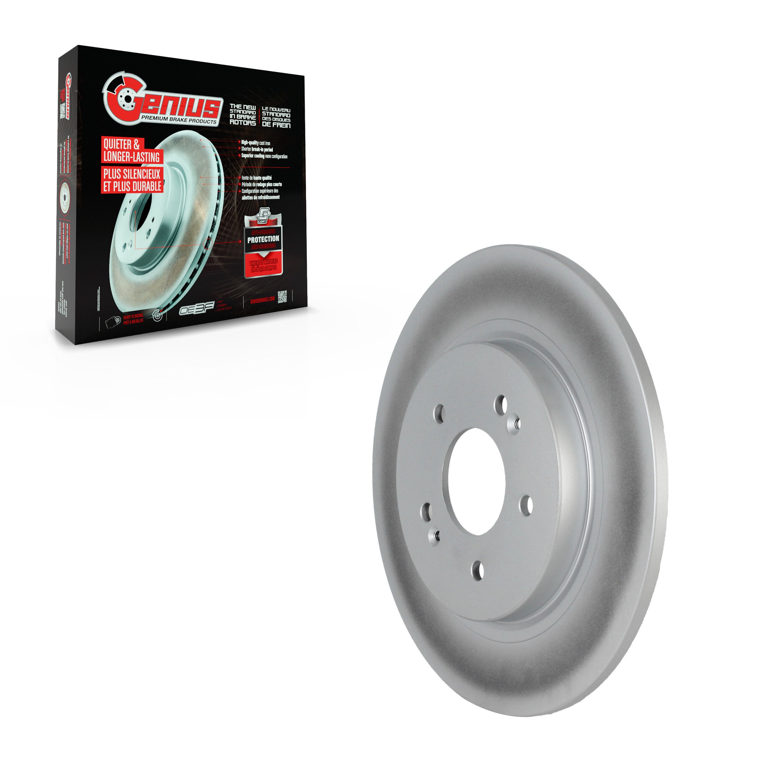 Genius GCR-982513 Disc Brake Rotor for 2019-2024 Hyundai Palisade, Kia Telluride, Hyundai Santa Fe - Rear