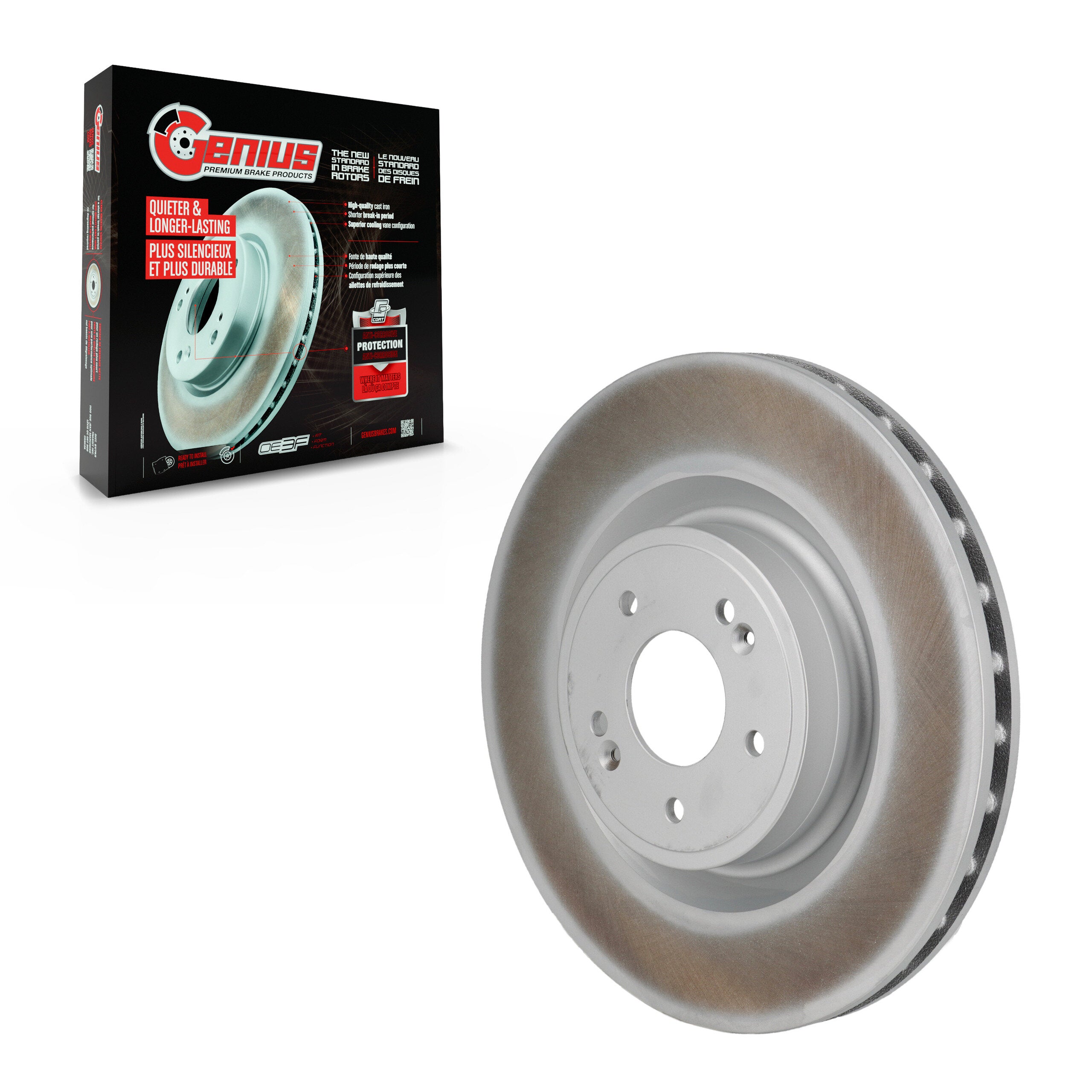 Genius GCR-982547 Disc Brake Rotor for 2018-2025 Kia Stinger, Genesis G70 - Front