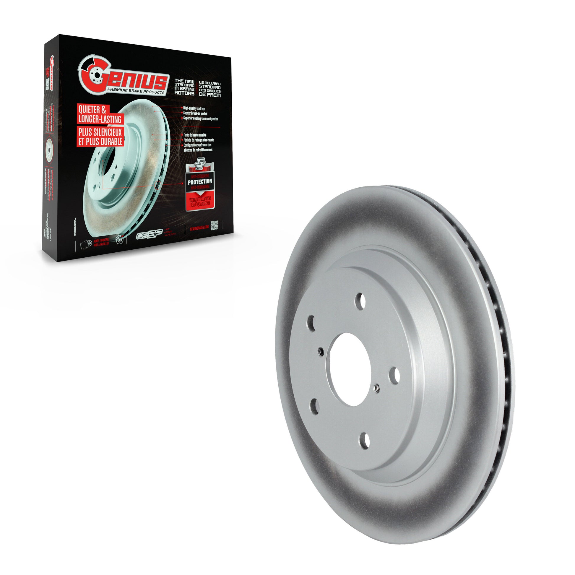 Genius GCR-982566 Disc Brake Rotor for 2019-2024 Subaru Crosstrek, Subaru Forester - Rear
