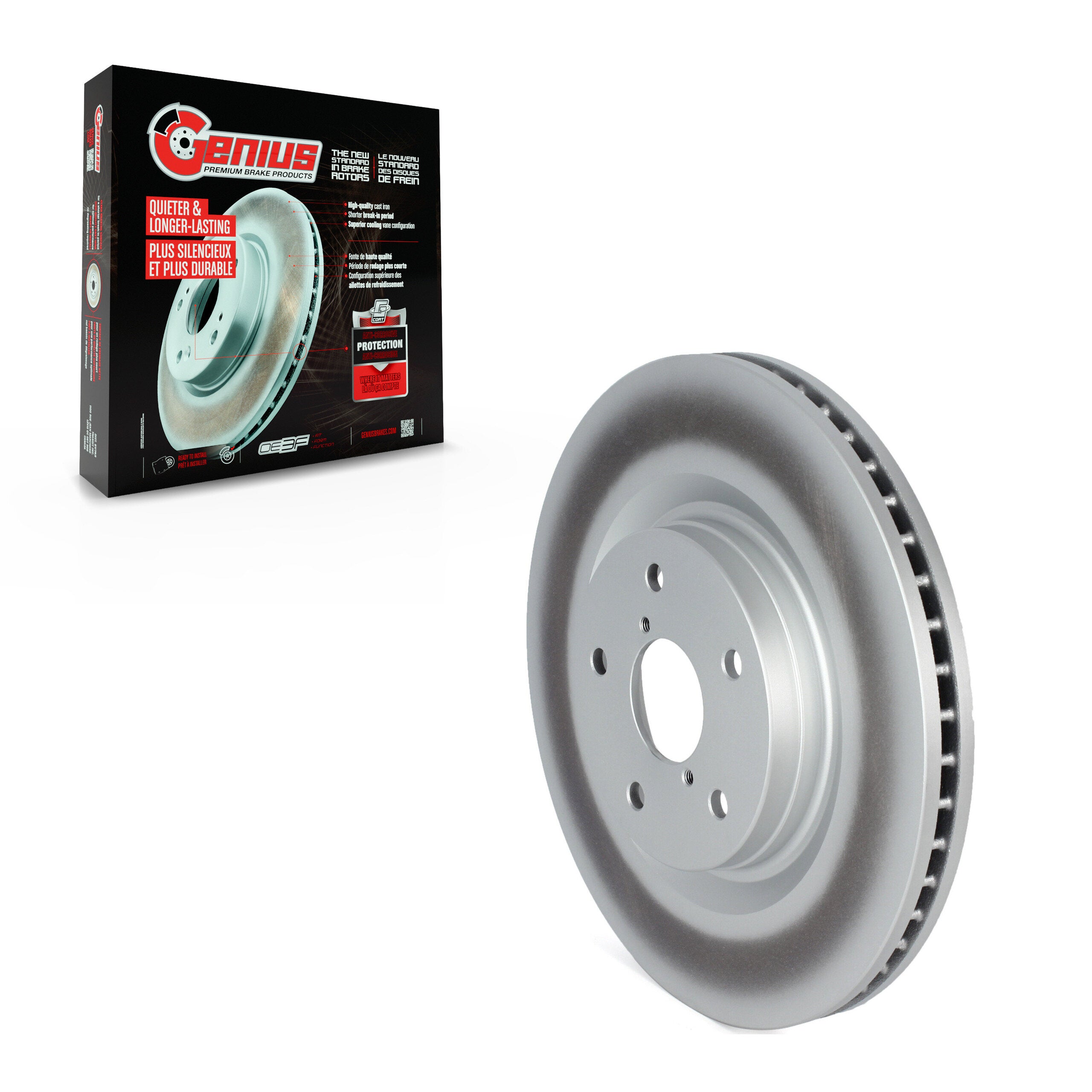 Genius GCR-982567 Disc Brake Rotor for 2019-2024 Subaru Crosstrek, Subaru WRX, Subaru Legacy - Front