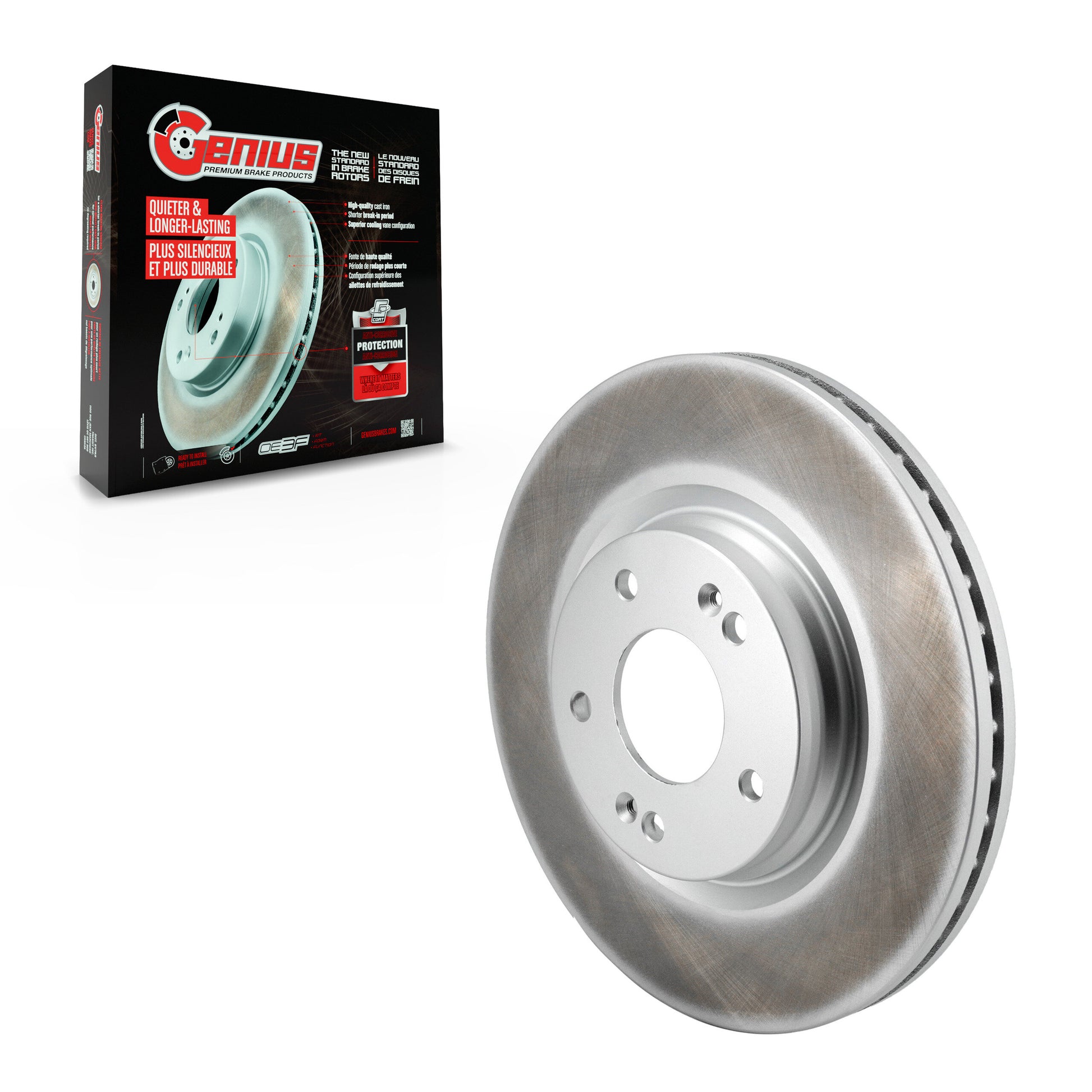 Genius GCR-982703 Disc Brake Rotor for 2020-2025 Kia K5, Hyundai Elantra, Hyundai Kona - Front