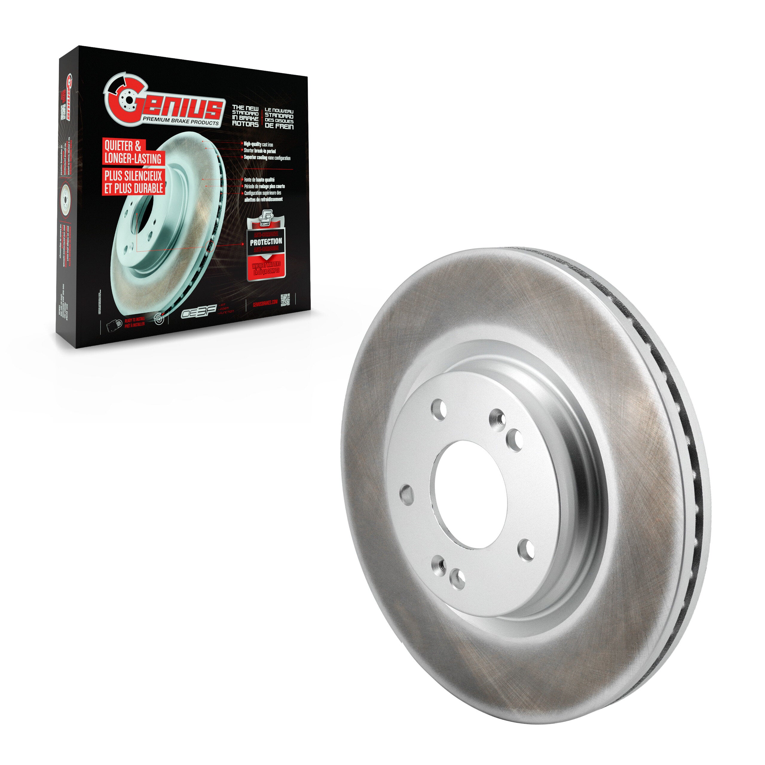 Genius GCR-982703 Disc Brake Rotor for 2020-2025 Kia K5, Hyundai Elantra, Hyundai Kona - Front