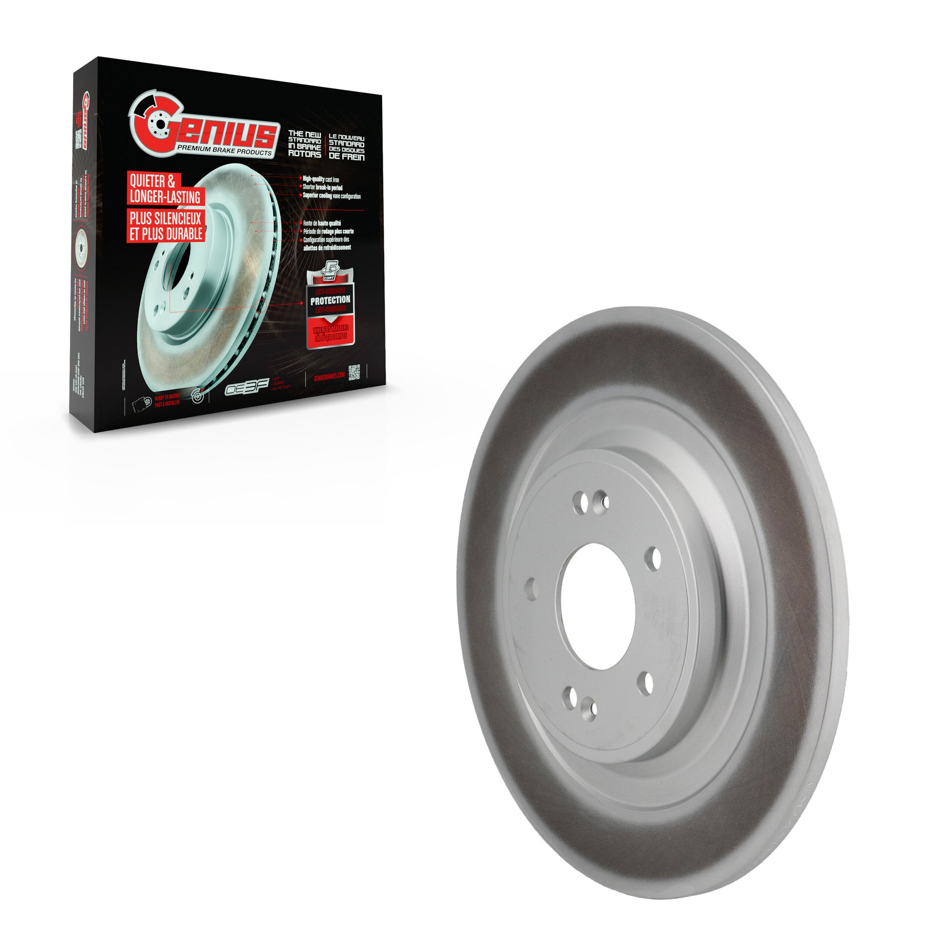Genius GCR-982820 Disc Brake Rotor for 2022-2025 Hyundai Santa Fe, Kia Sorento, Hyundai Santa Cruz - Rear